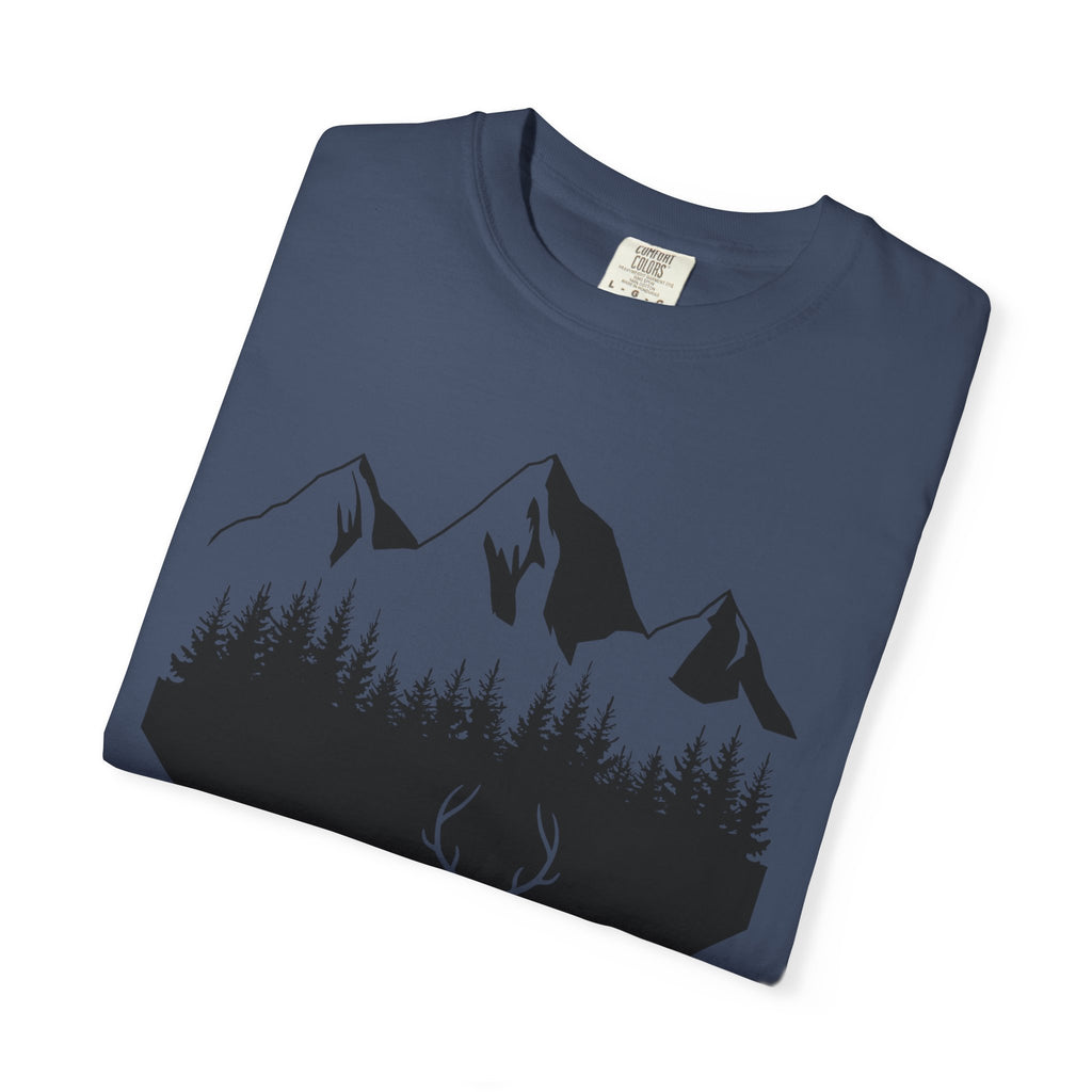 Mountain Forest Deer T-Shirt — Outdoor Nature Graphic Tee