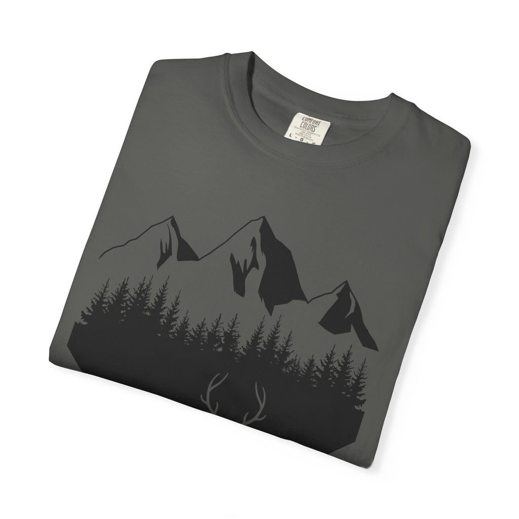Mountain Forest Deer T-Shirt — Outdoor Nature Graphic Tee