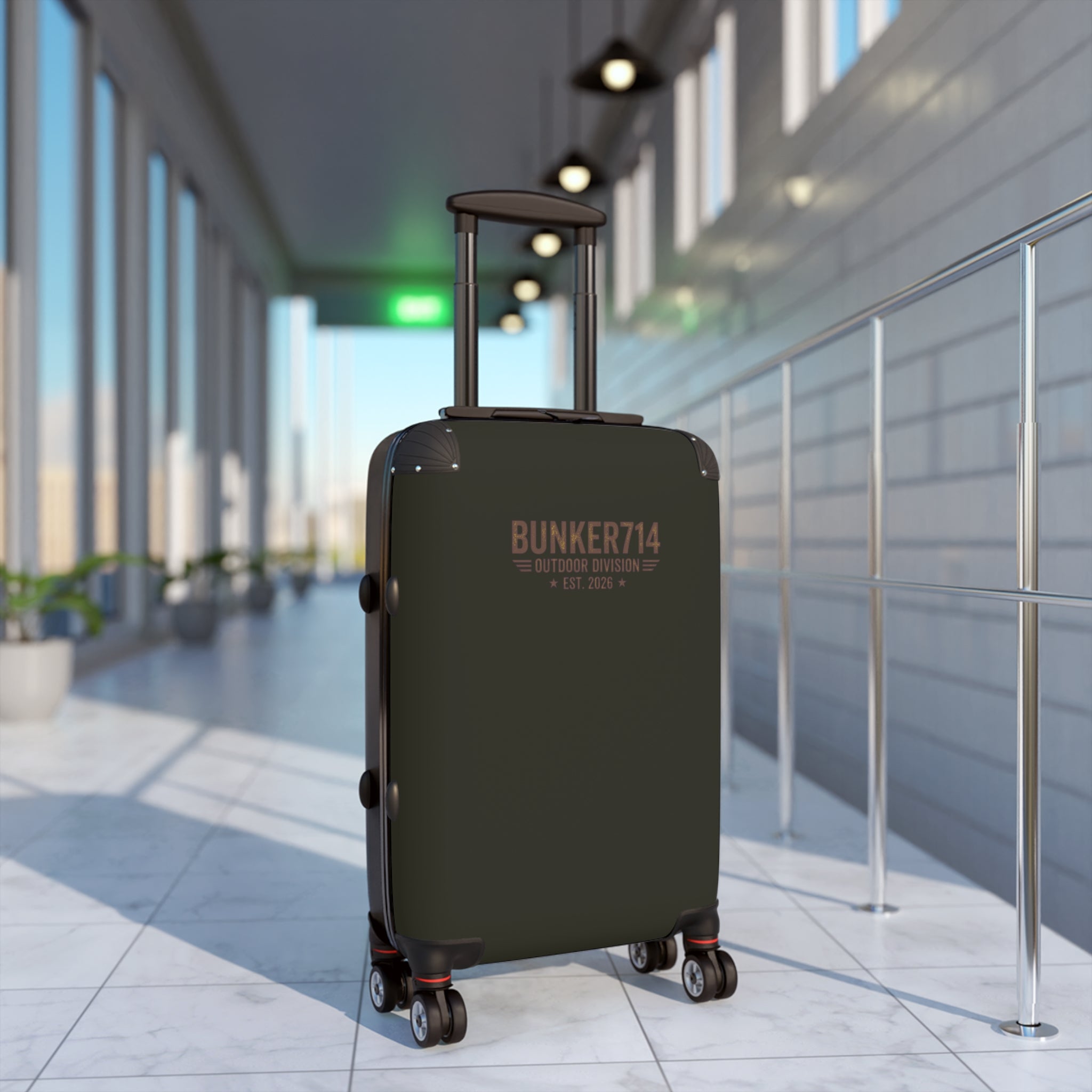 BUNKER714 Outdoor Division Carry-On Suitcase — Military Olive Travel Luggage