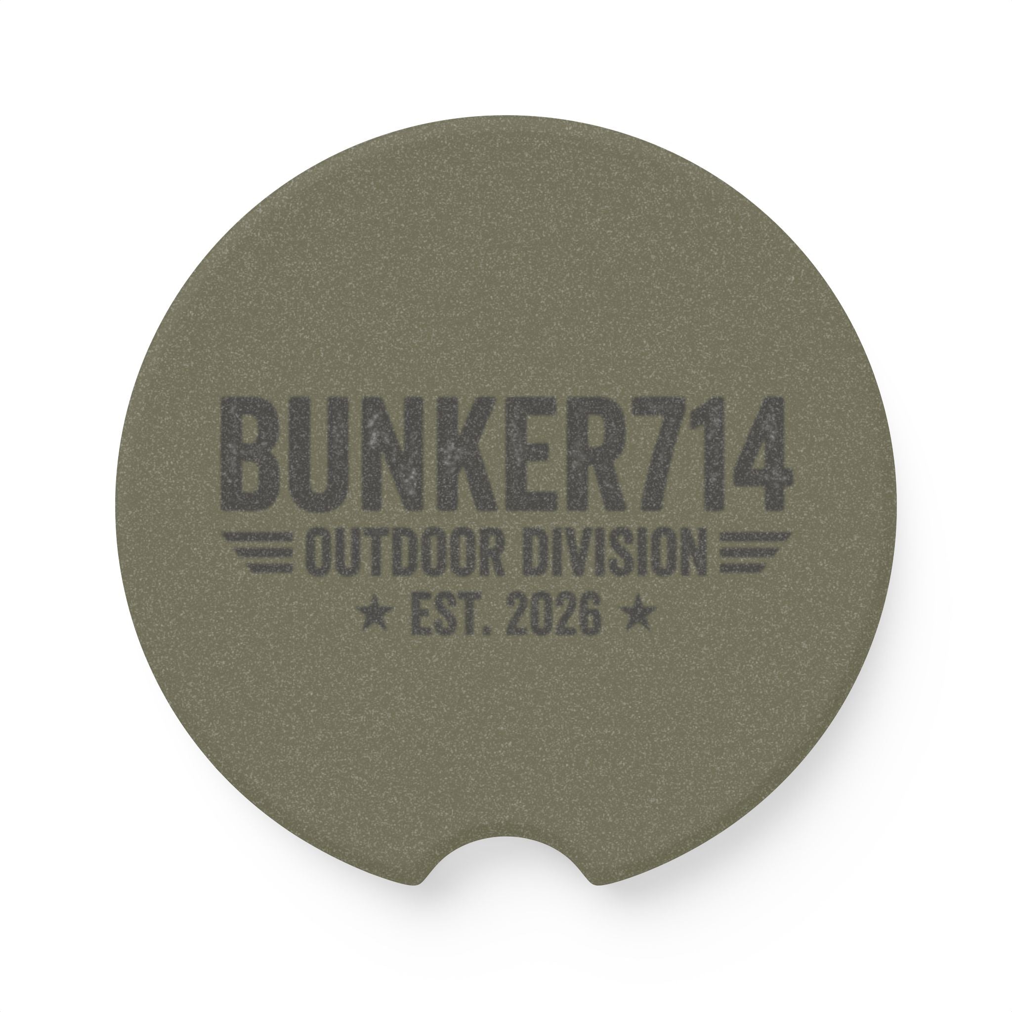 Bunker714 Soapstone Car Coaster — Outdoor Division Est. 2026 Drink Holder