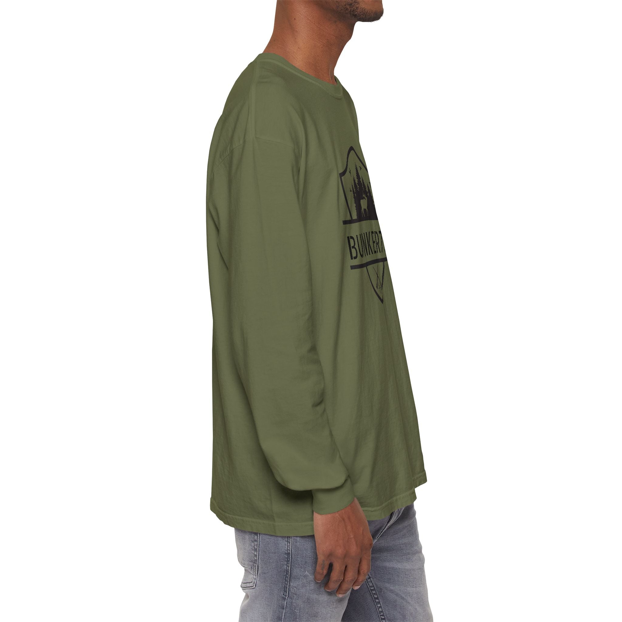 Bunker714 Shield Long-Sleeve Tee — Outdoor Logo Shirt
