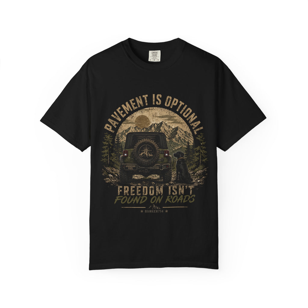 Pavement Is Optional Outdoor Adventure T-Shirt | Bunker714