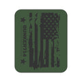 Military Flag Picnic Blanket — Olive Green American Flag Design (BUNKER74)