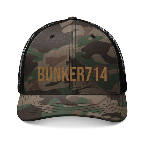 Embroidered Camo Trucker Hat – BUNKER714 Rustic Patch Cap