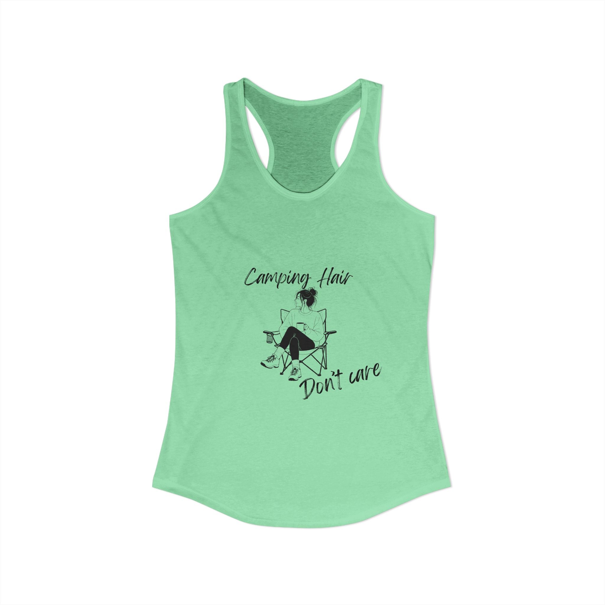 Camping Hair, Don't Care Women's Racerback Tank