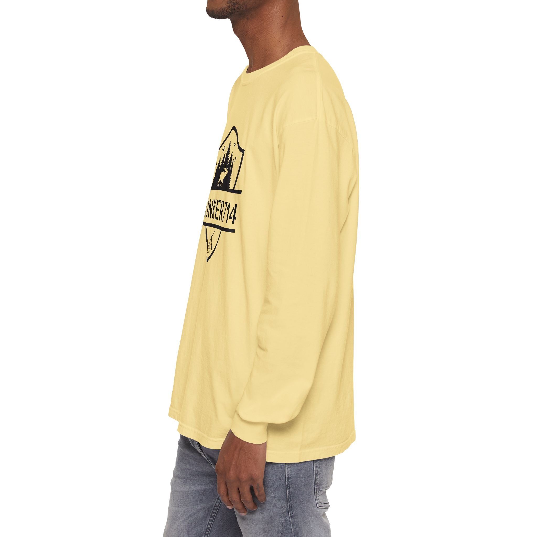 Bunker714 Shield Long-Sleeve Tee — Outdoor Logo Shirt