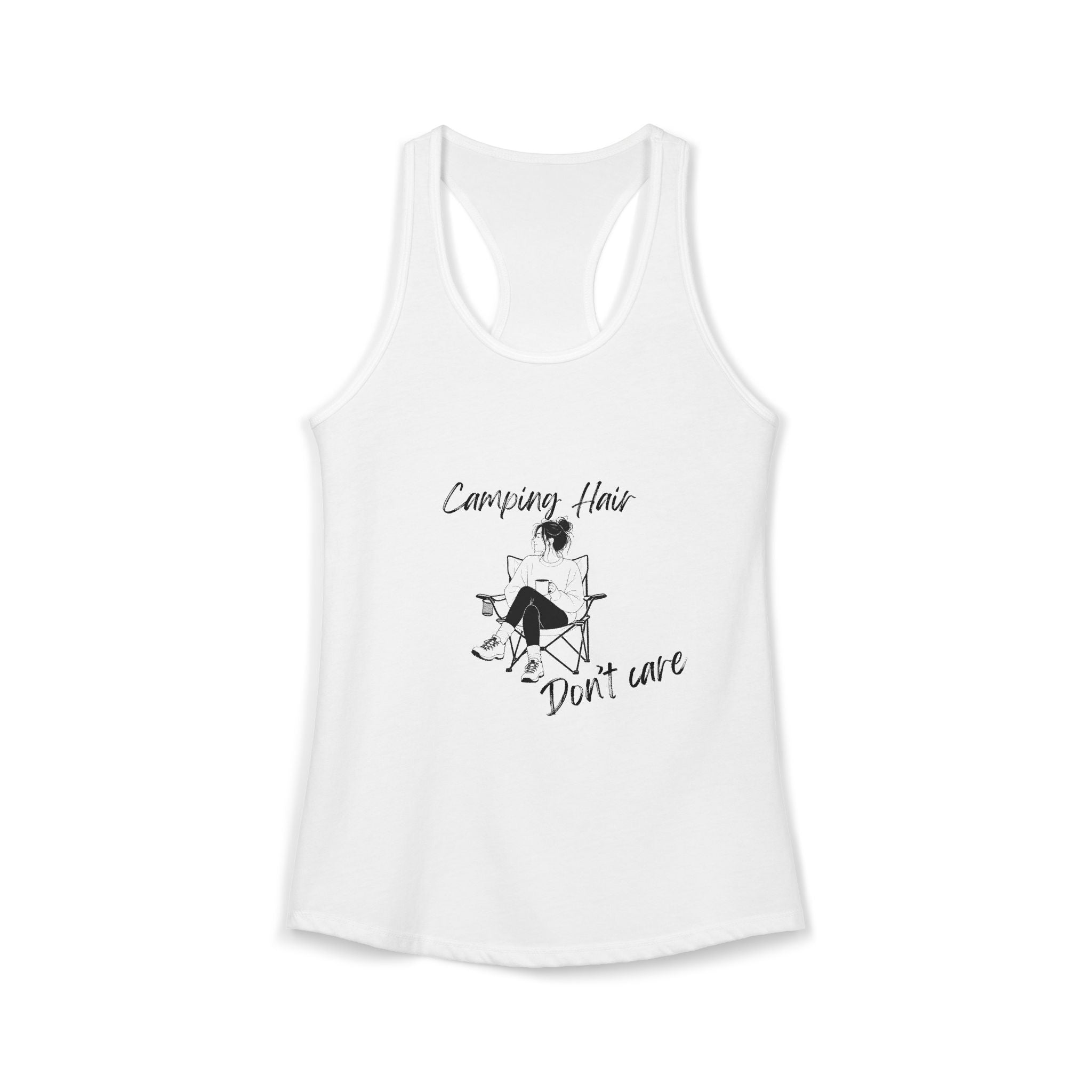 Camping Hair, Don't Care Women's Racerback Tank