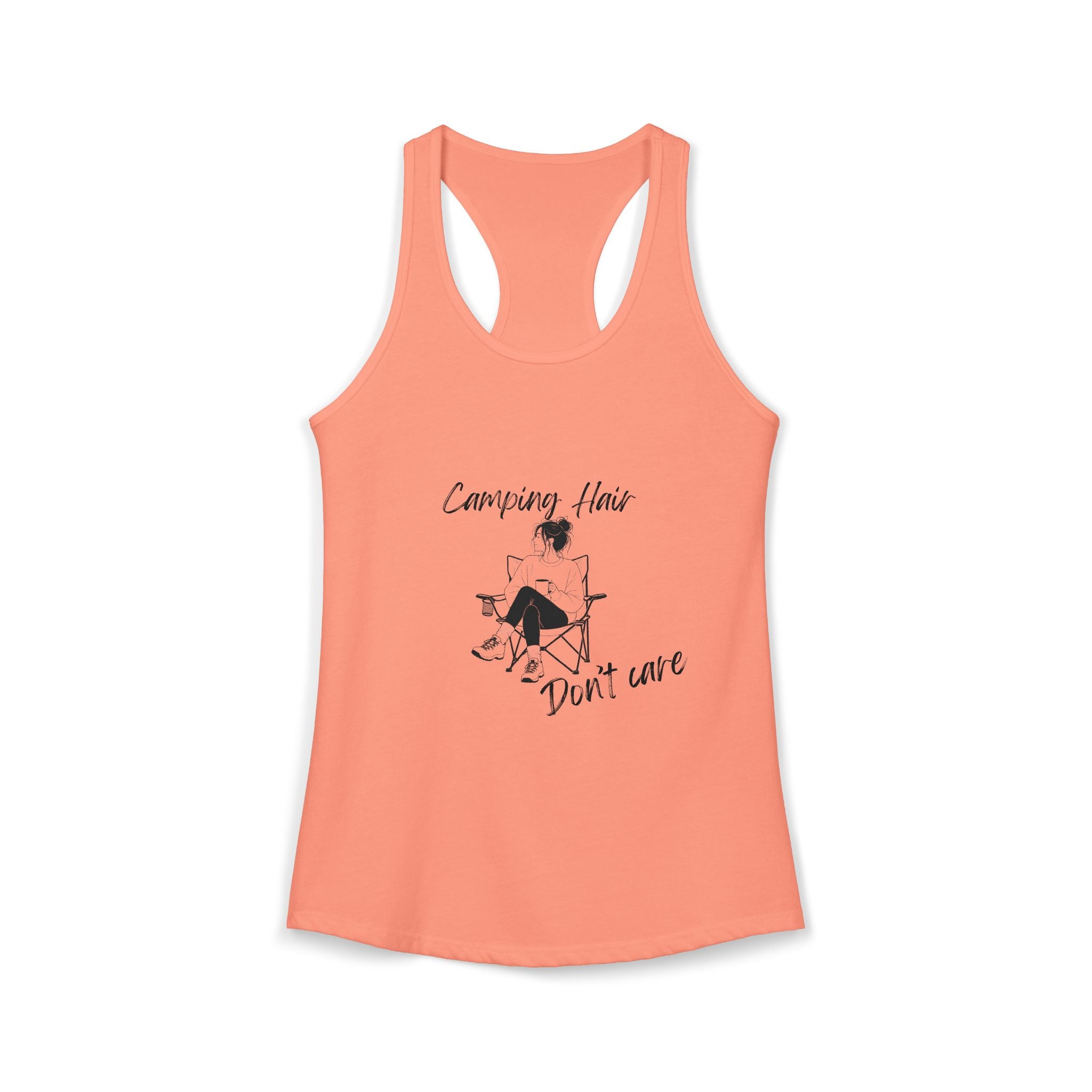 Camping Hair, Don't Care Women's Racerback Tank