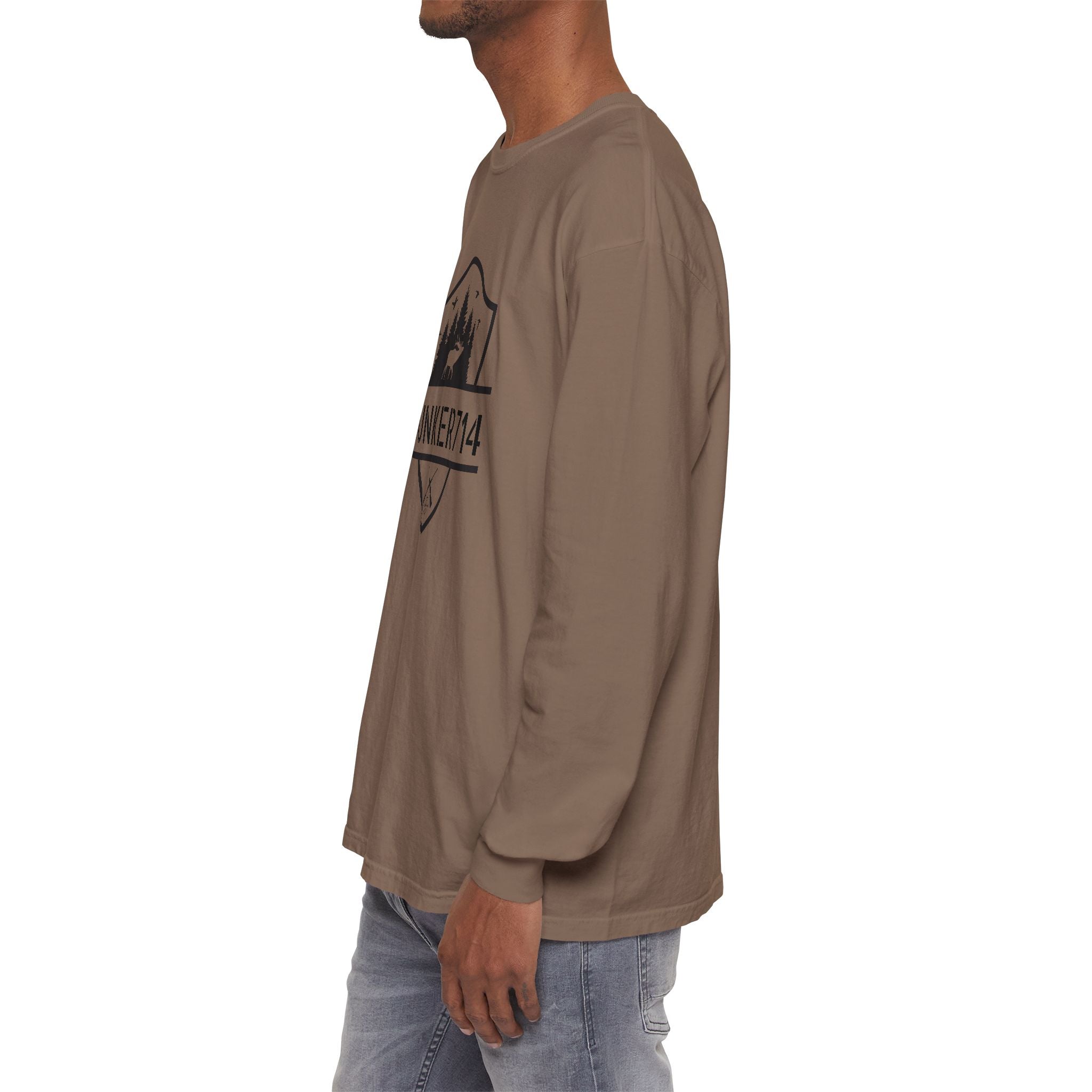 Bunker714 Shield Long-Sleeve Tee — Outdoor Logo Shirt