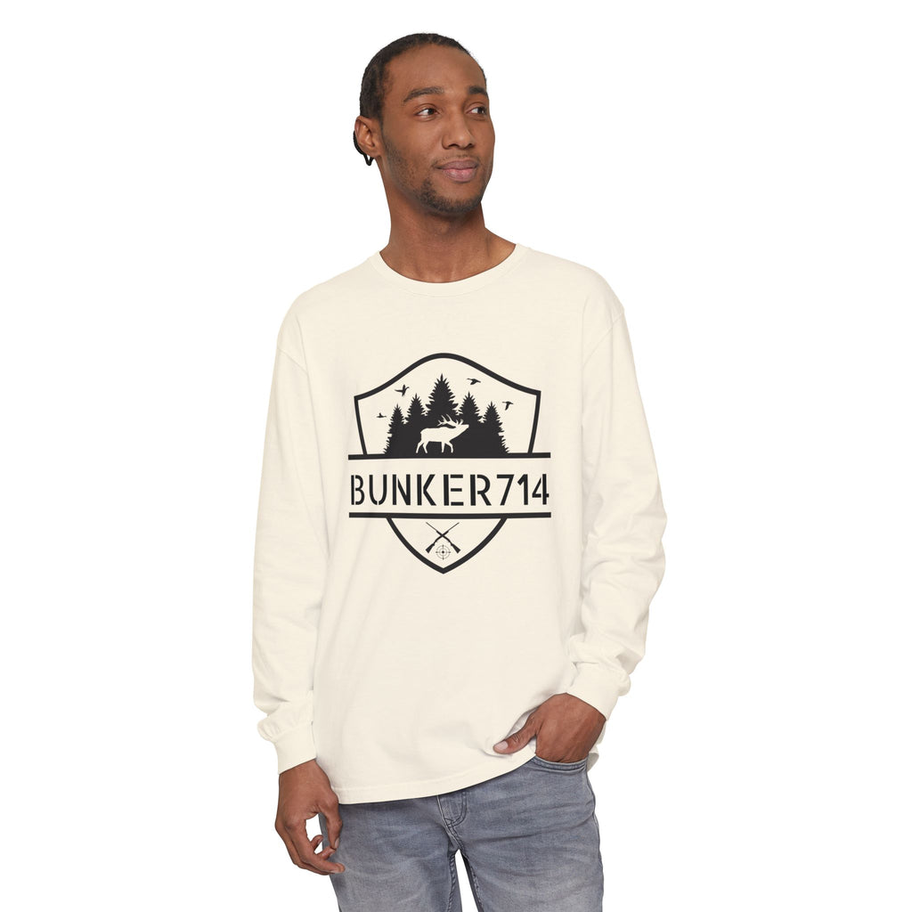 Bunker714 Shield Long-Sleeve Tee — Outdoor Logo Shirt