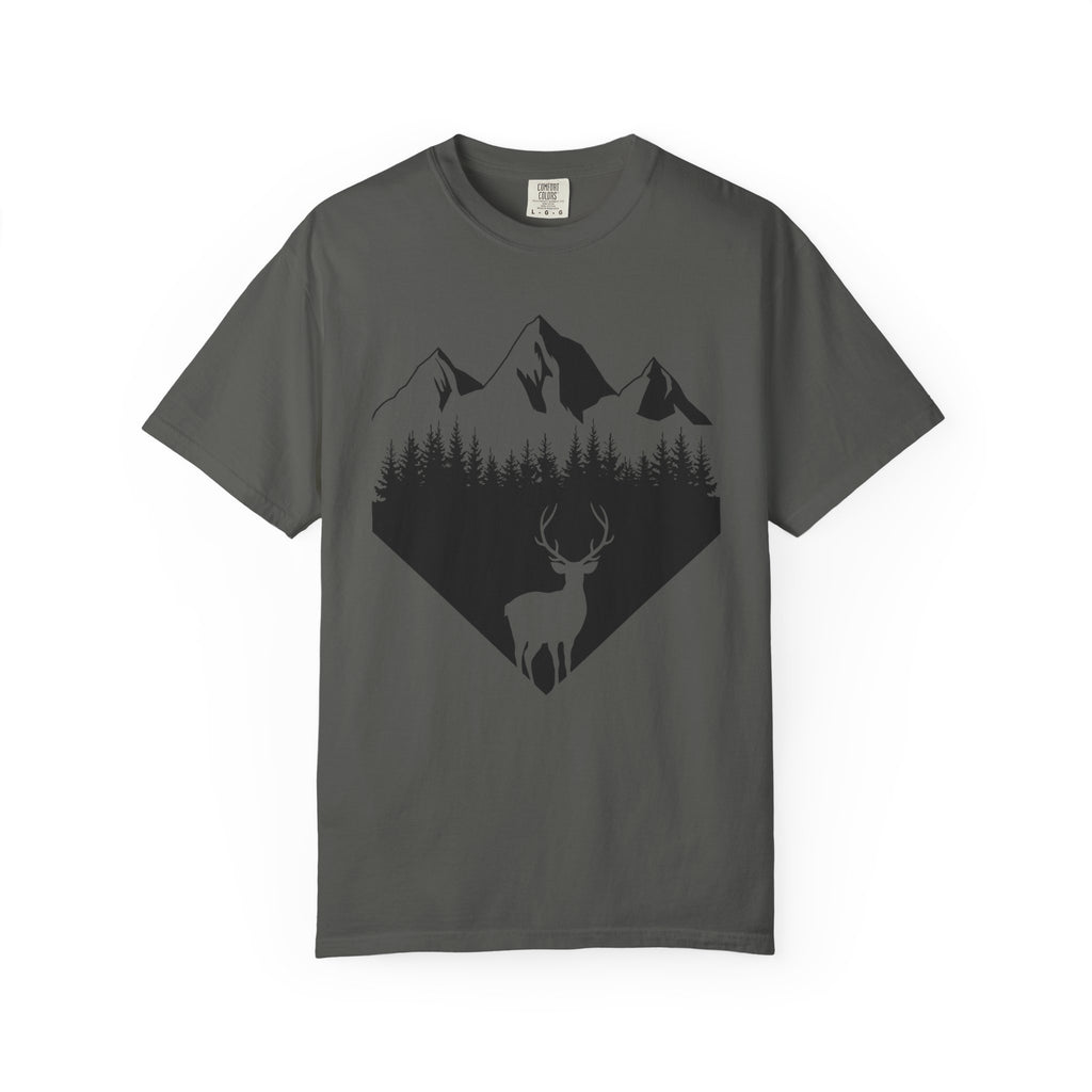 Mountain Forest Deer T-Shirt — Outdoor Nature Graphic Tee