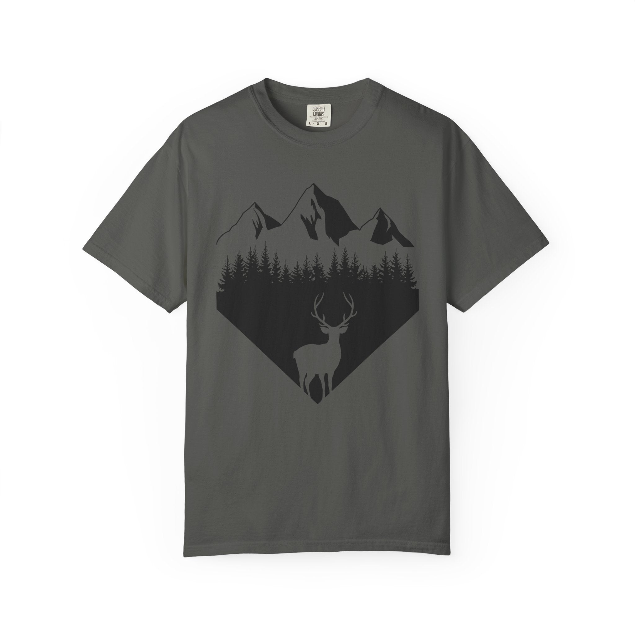 Mountain Forest Deer T-Shirt — Outdoor Nature Graphic Tee