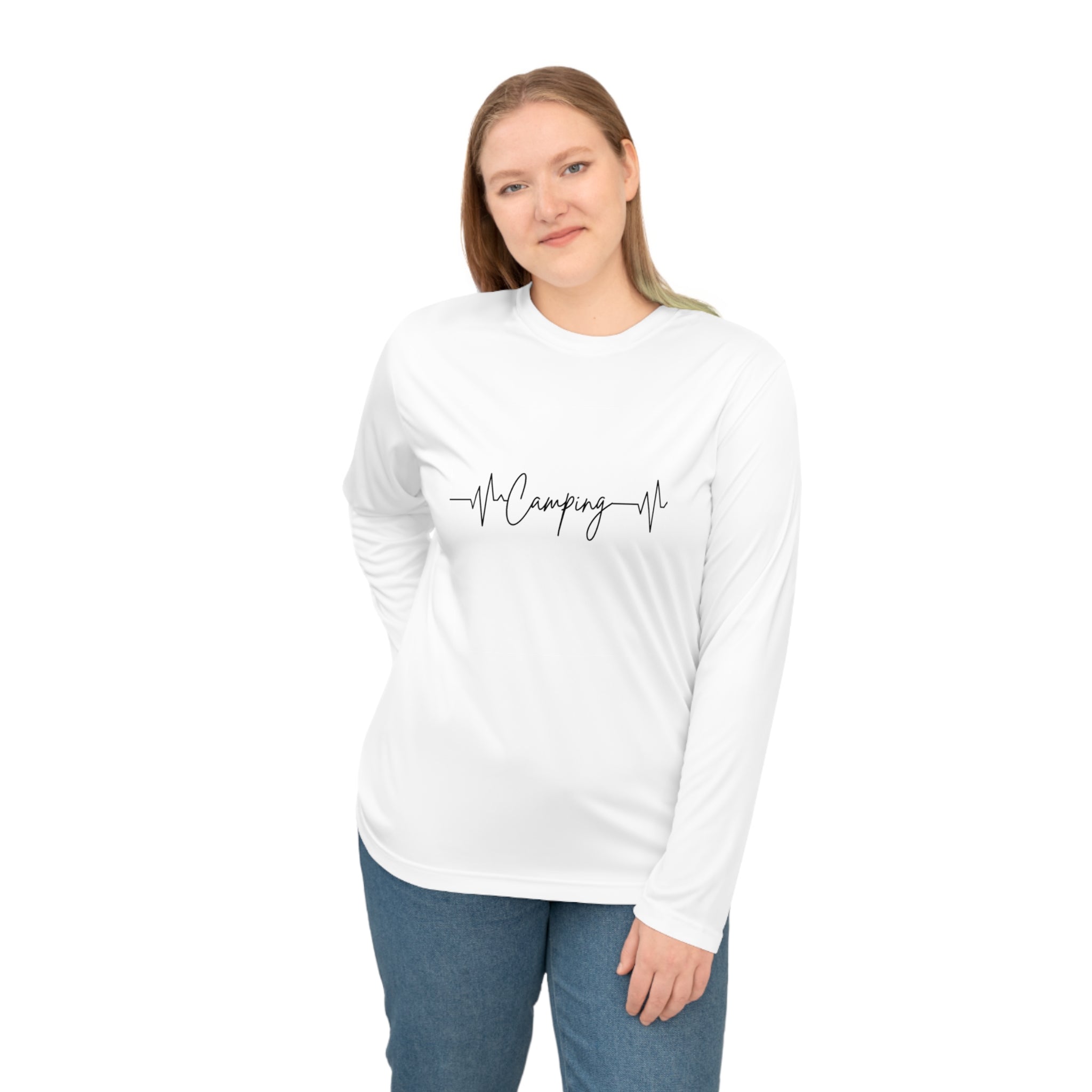 Camping Heartbeat UPF 30+ Hiking Performance Long Sleeve Shirt