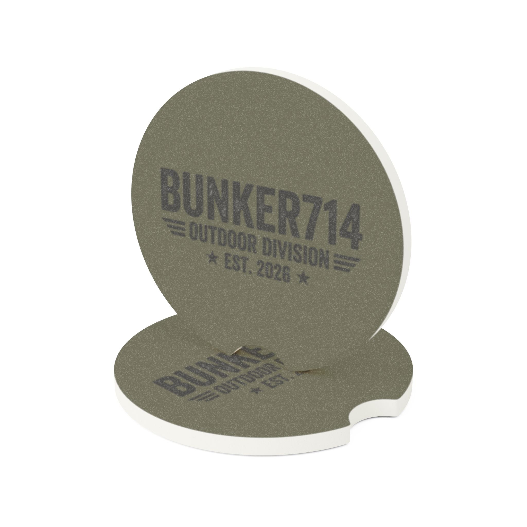 Bunker714 Soapstone Car Coaster — Outdoor Division Est. 2026 Drink Holder
