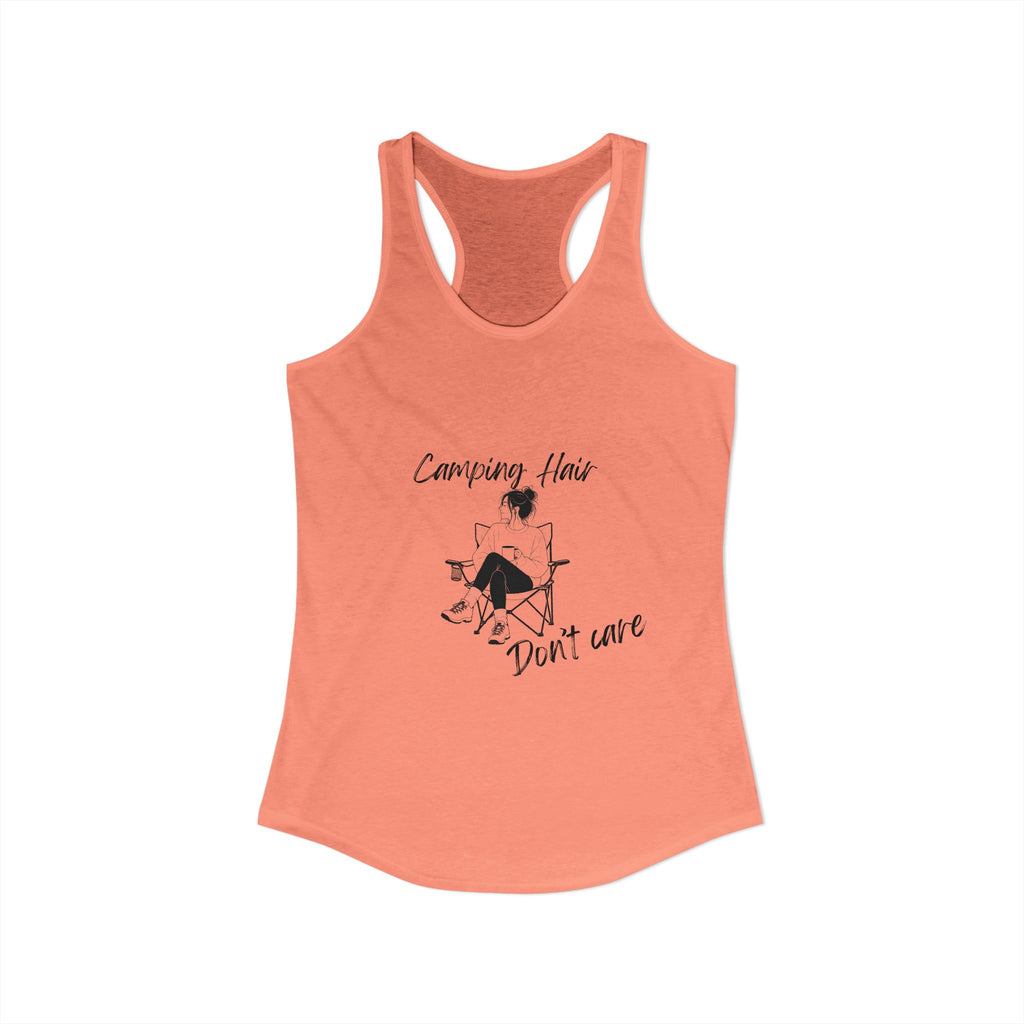 Camping Hair, Don't Care Women's Racerback Tank
