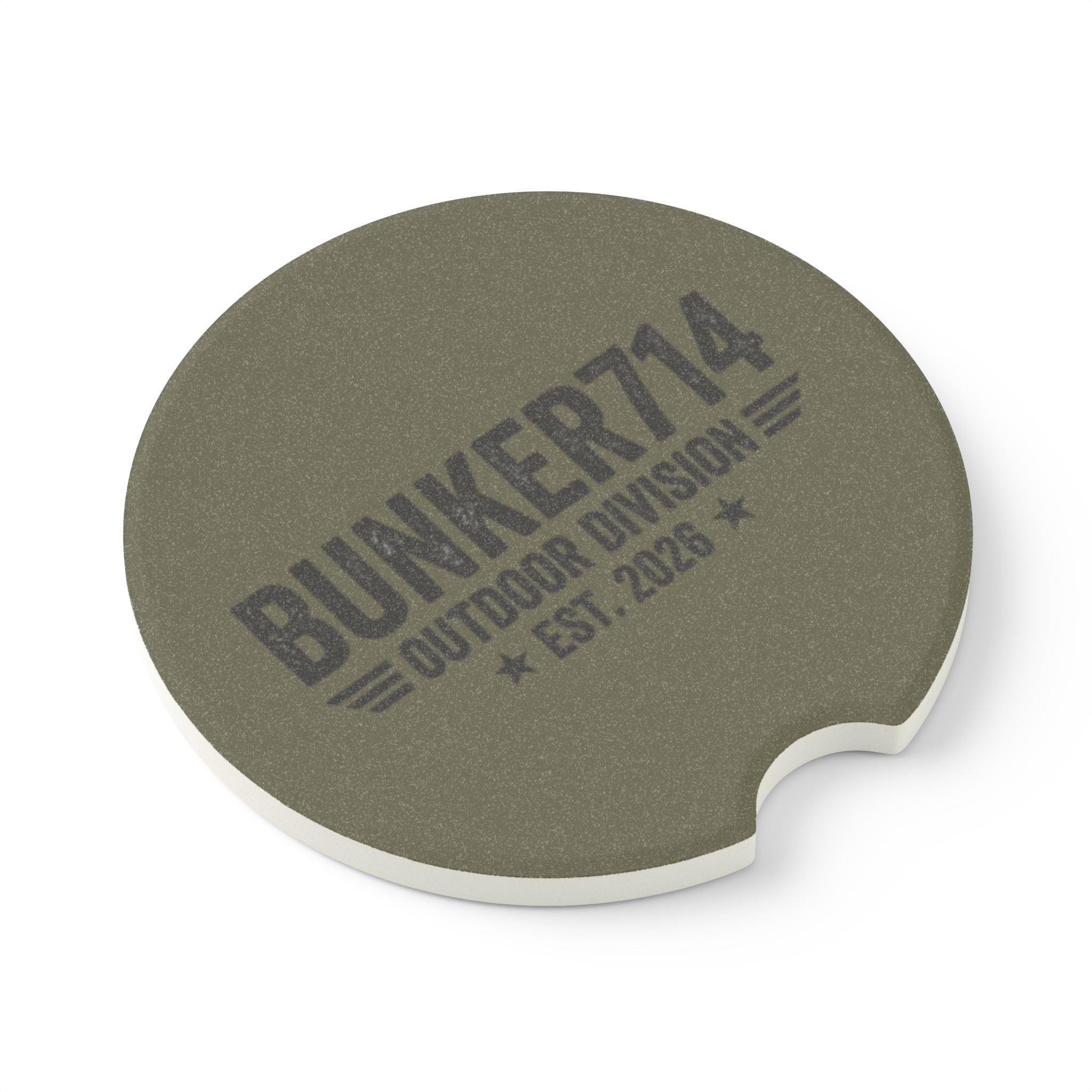Bunker714 Soapstone Car Coaster — Outdoor Division Est. 2026 Drink Holder