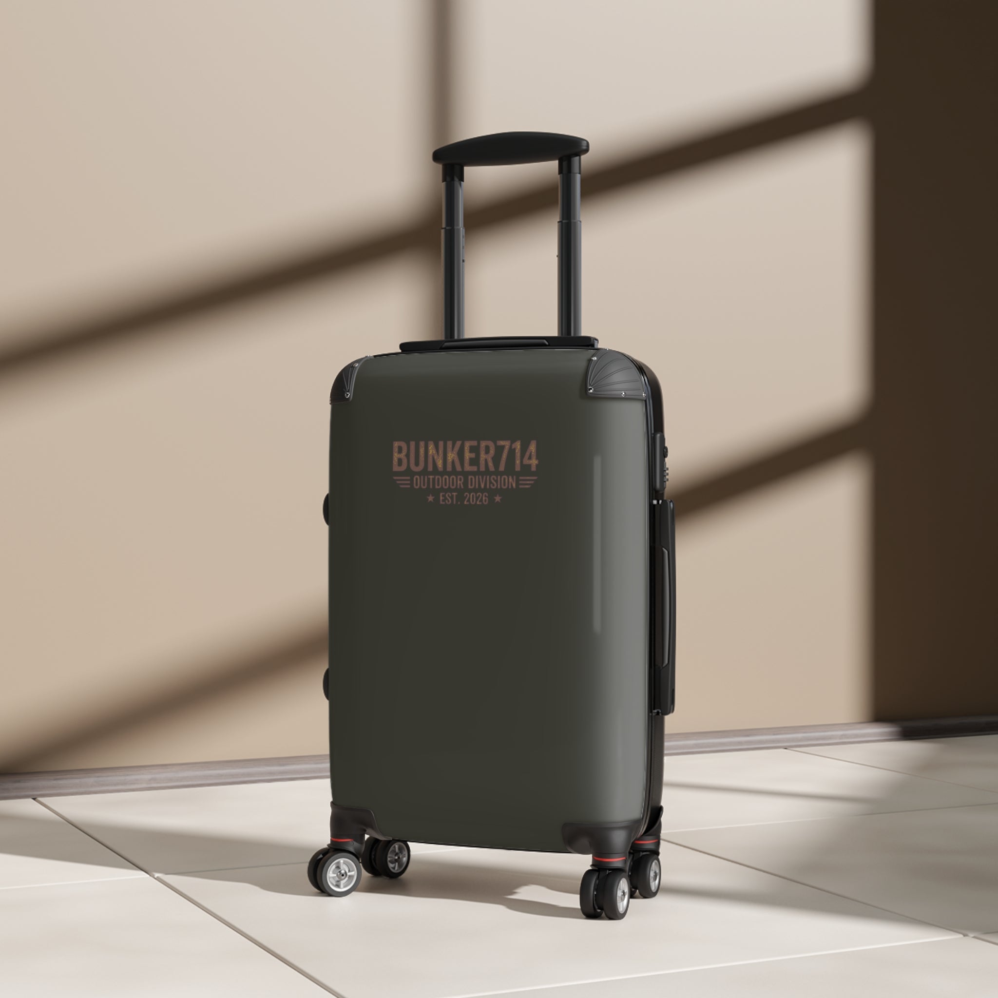 BUNKER714 Outdoor Division Carry-On Suitcase — Military Olive Travel Luggage
