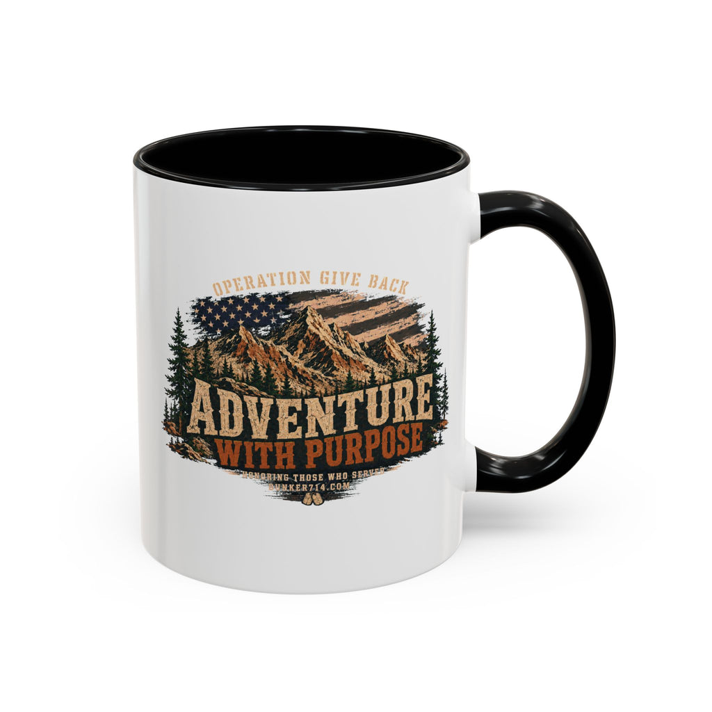 Adventure With Purpose Coffee Mug — Mountain Camping Travel Gift (11/15oz)
