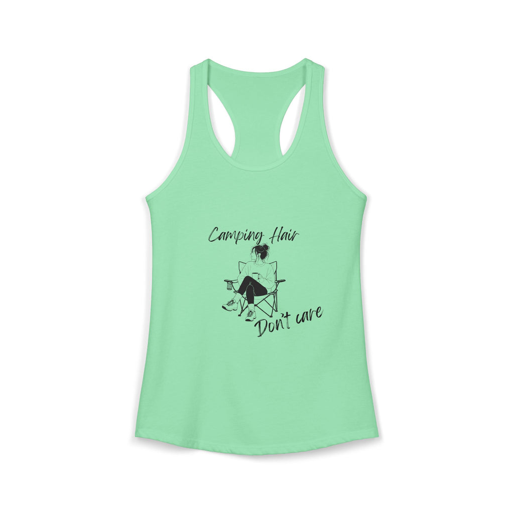 Camping Hair, Don't Care Women's Racerback Tank