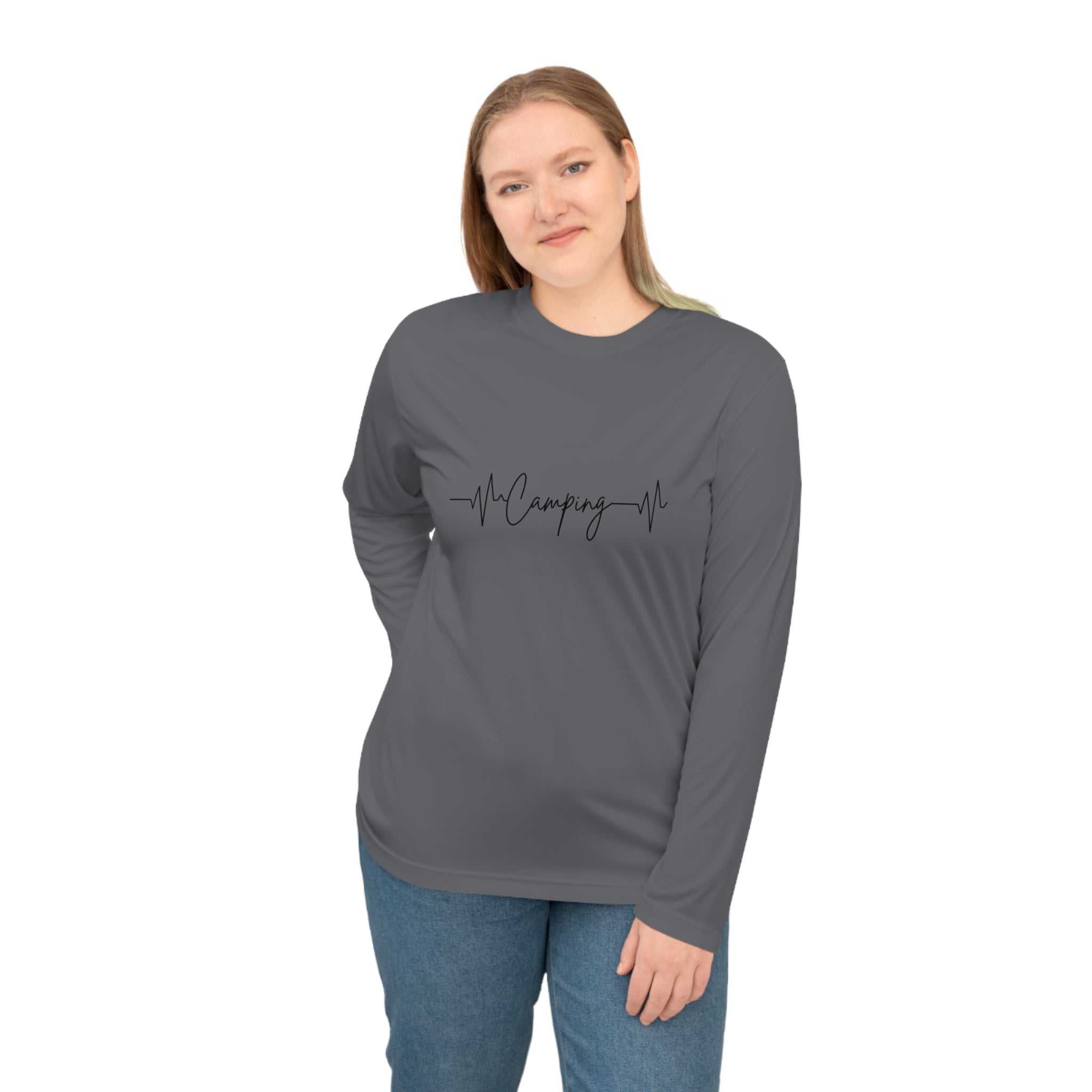 Camping Heartbeat UPF 30+ Hiking Performance Long Sleeve Shirt