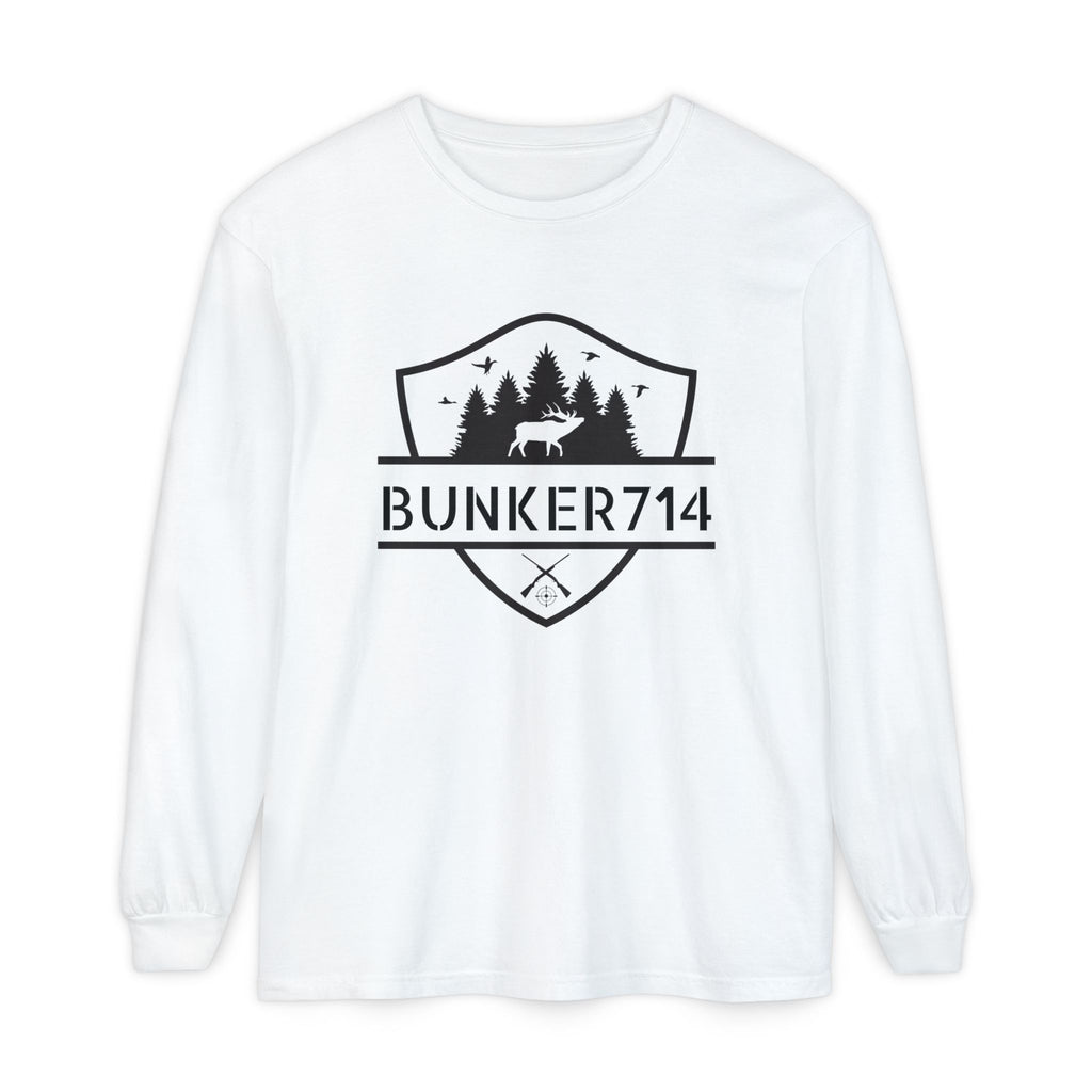 Bunker714 Shield Long-Sleeve Tee — Outdoor Logo Shirt
