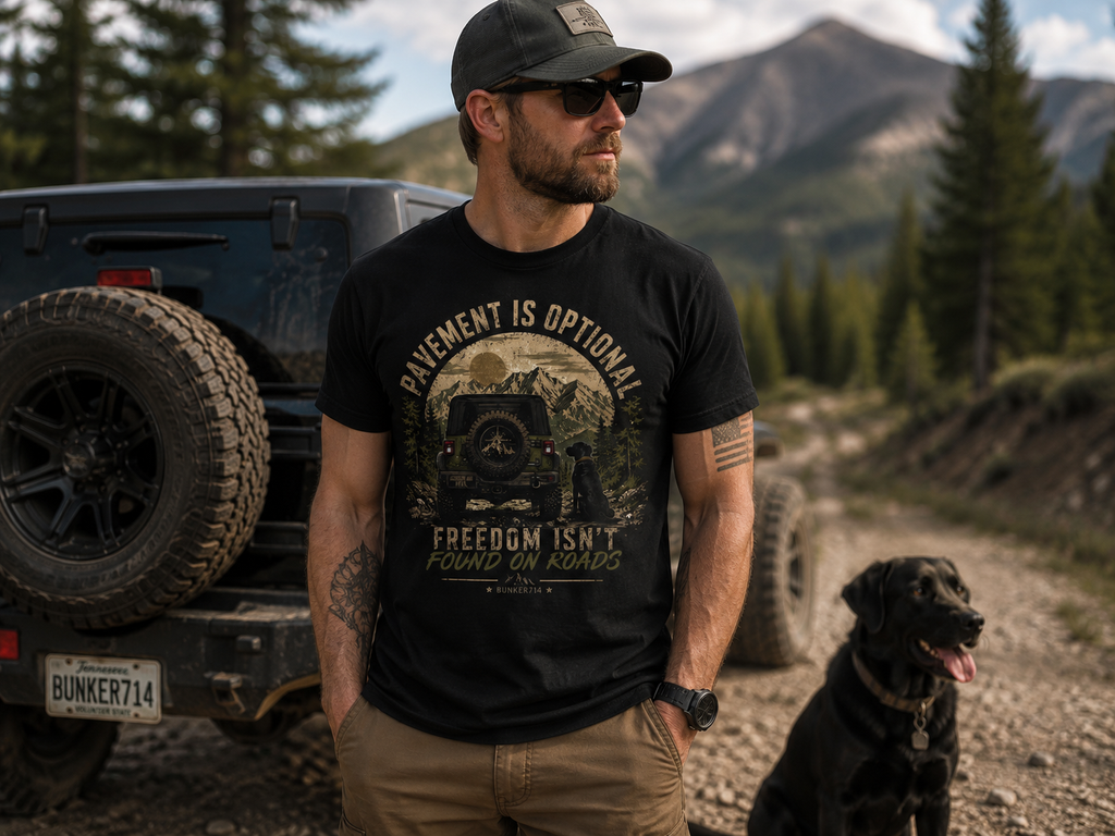 Pavement Is Optional Outdoor Adventure T-Shirt | Bunker714