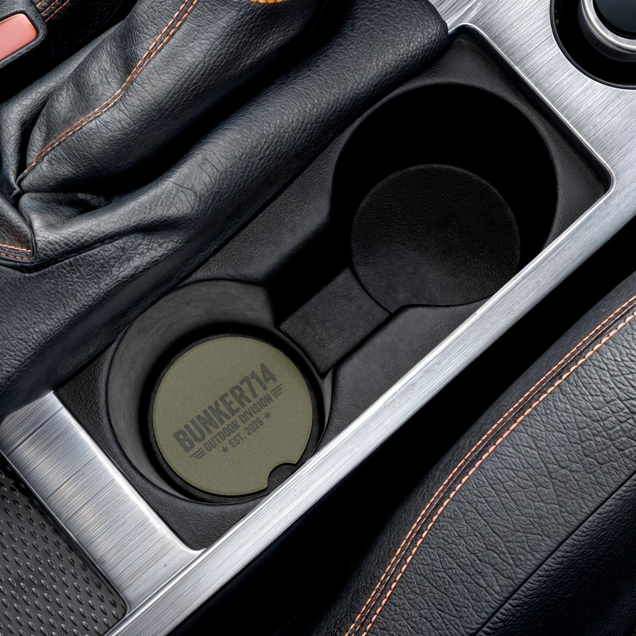 Bunker714 Soapstone Car Coaster — Outdoor Division Est. 2026 Drink Holder