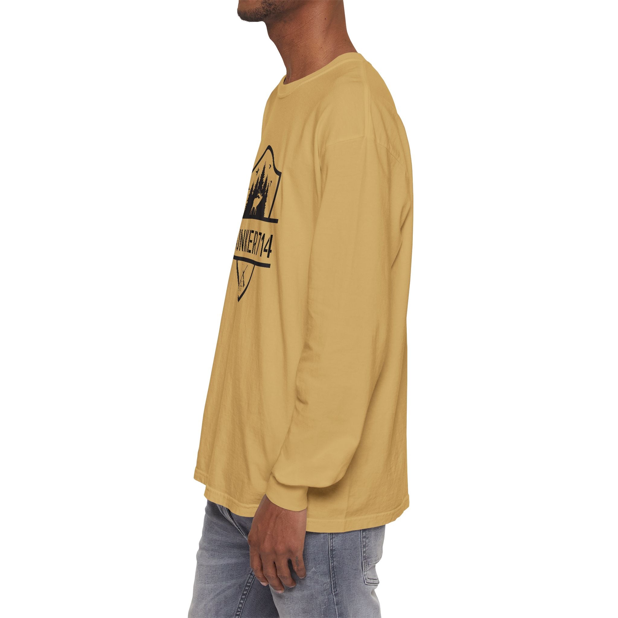 Bunker714 Shield Long-Sleeve Tee — Outdoor Logo Shirt
