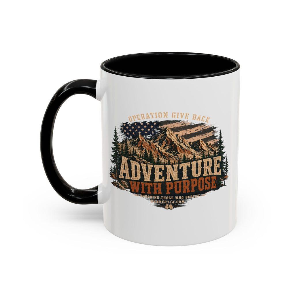 Adventure With Purpose Coffee Mug — Mountain Camping Travel Gift (11/15oz)