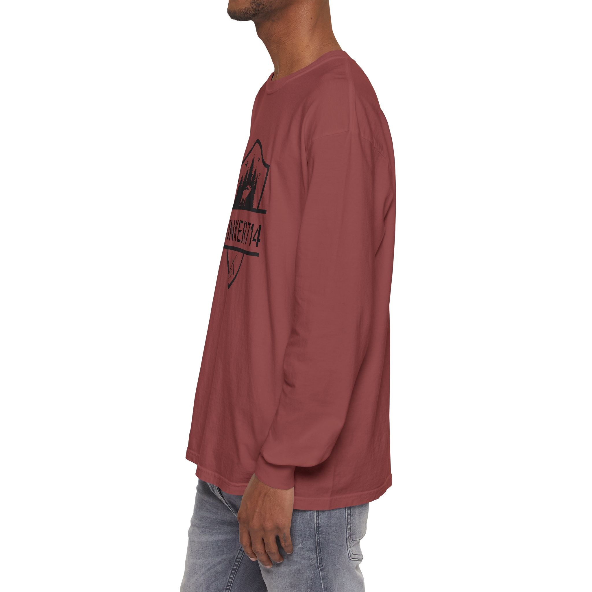 Bunker714 Shield Long-Sleeve Tee — Outdoor Logo Shirt
