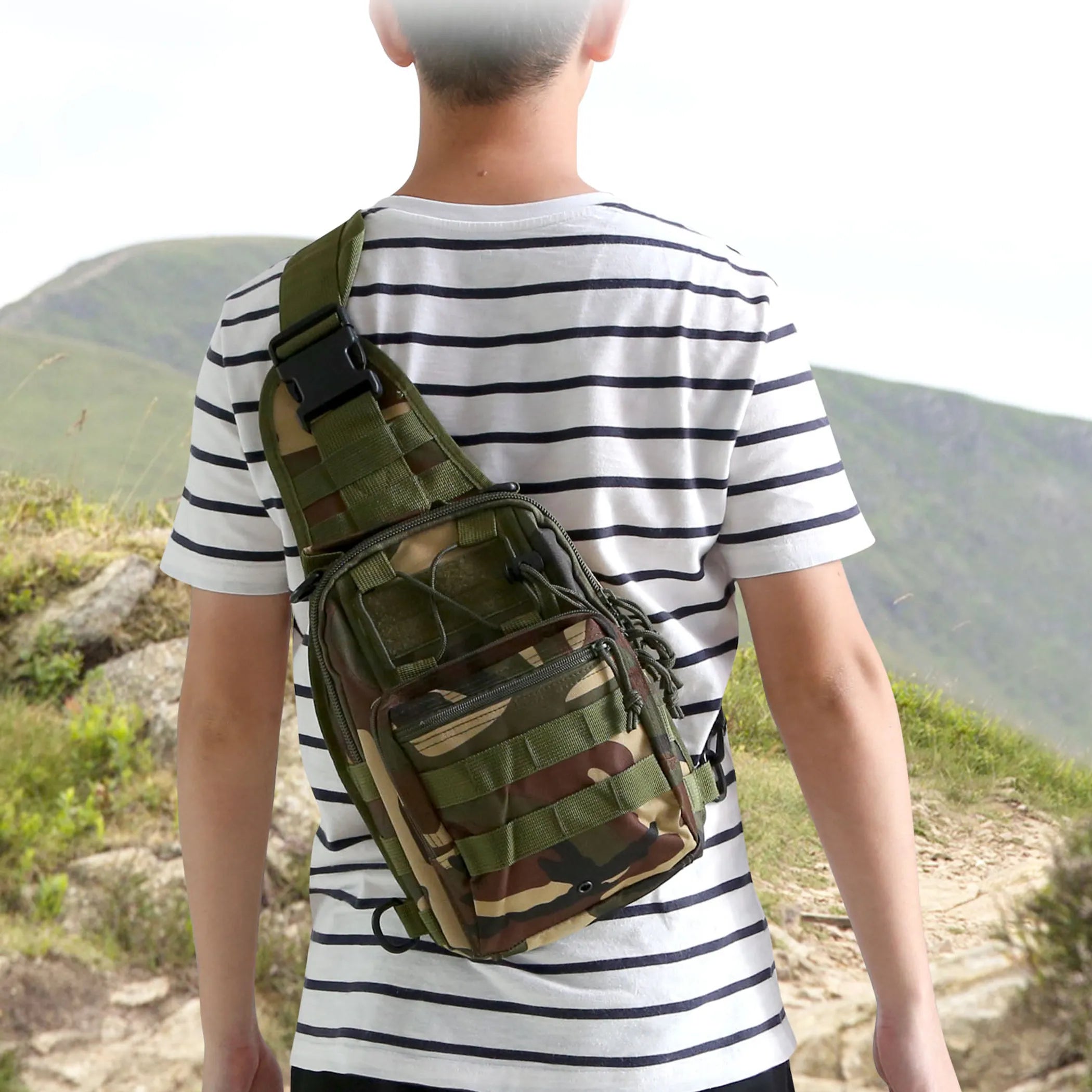 Men Tactical Sling Backpack Sling Chest Bag