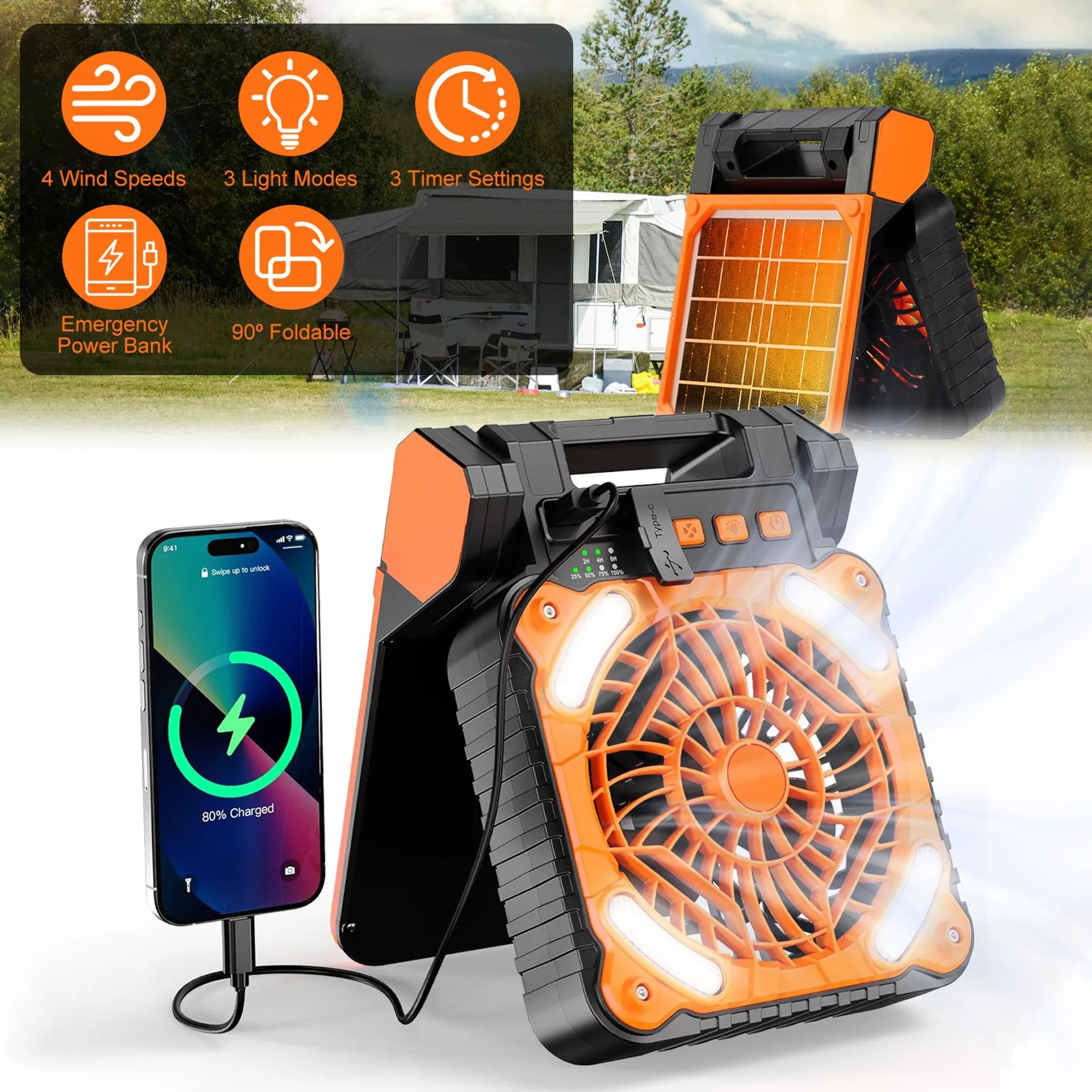 Solar Camping Fan