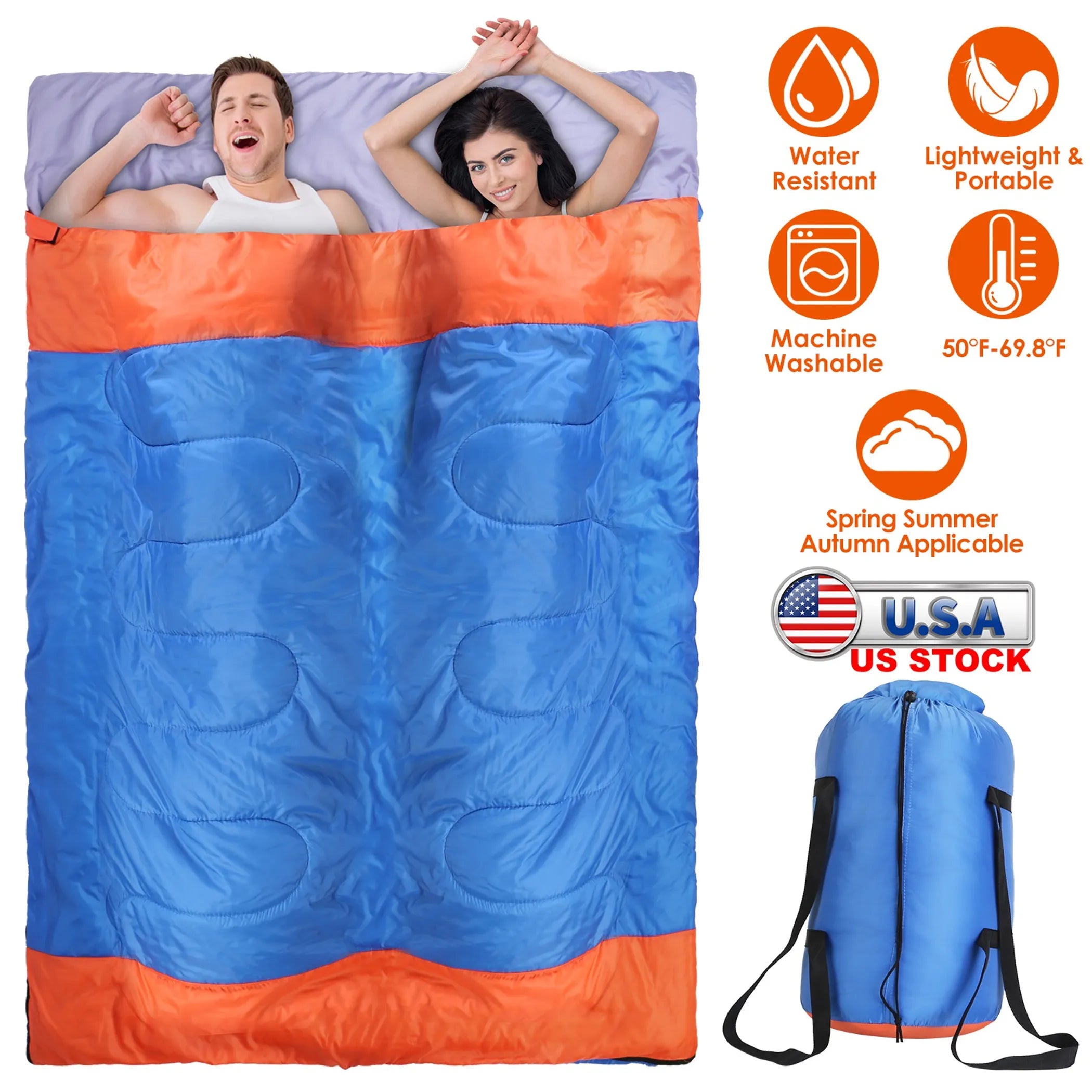 2 People Sleeping Bag for Adult Kids Lightweight
