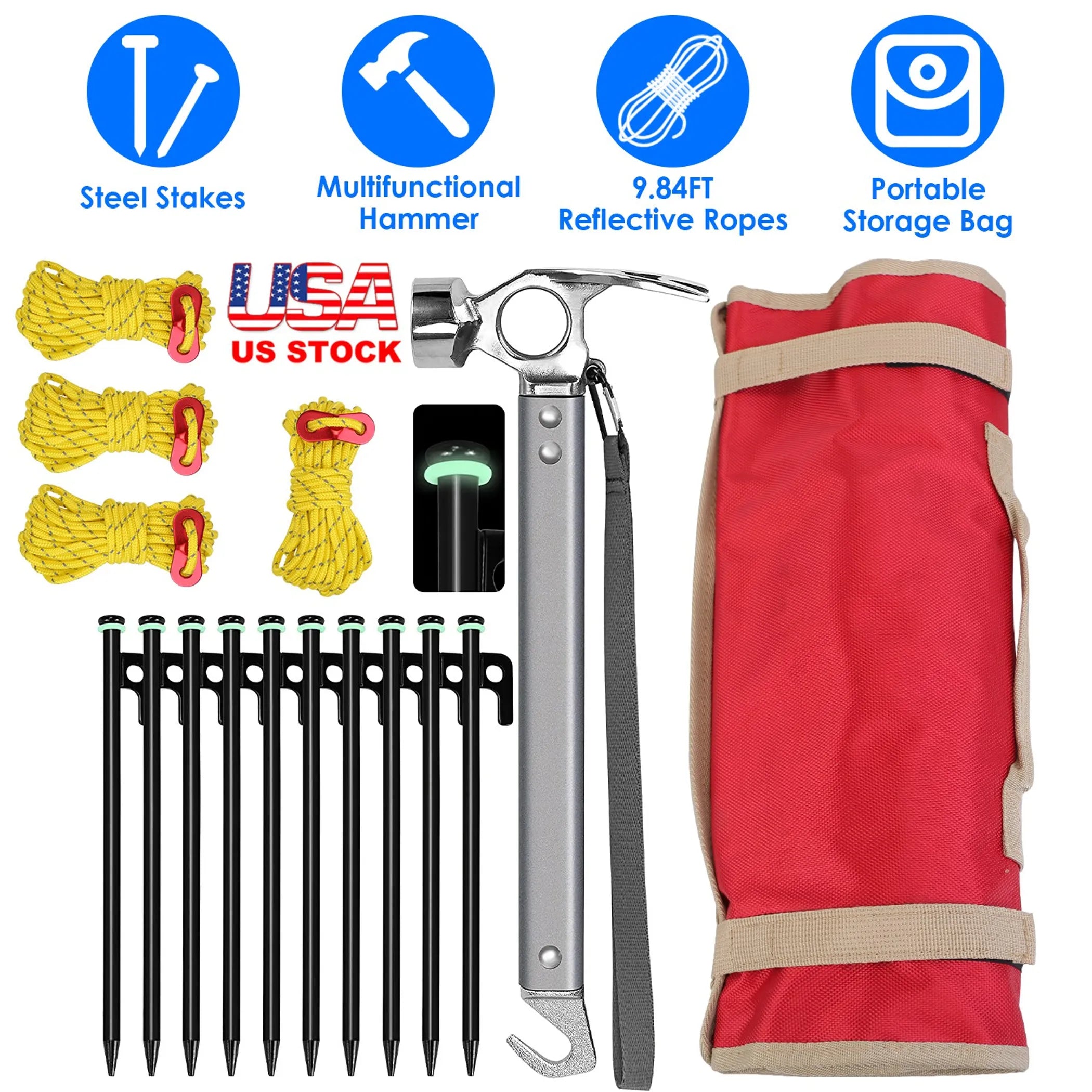 Tent Stakes Camping Hammer Tent