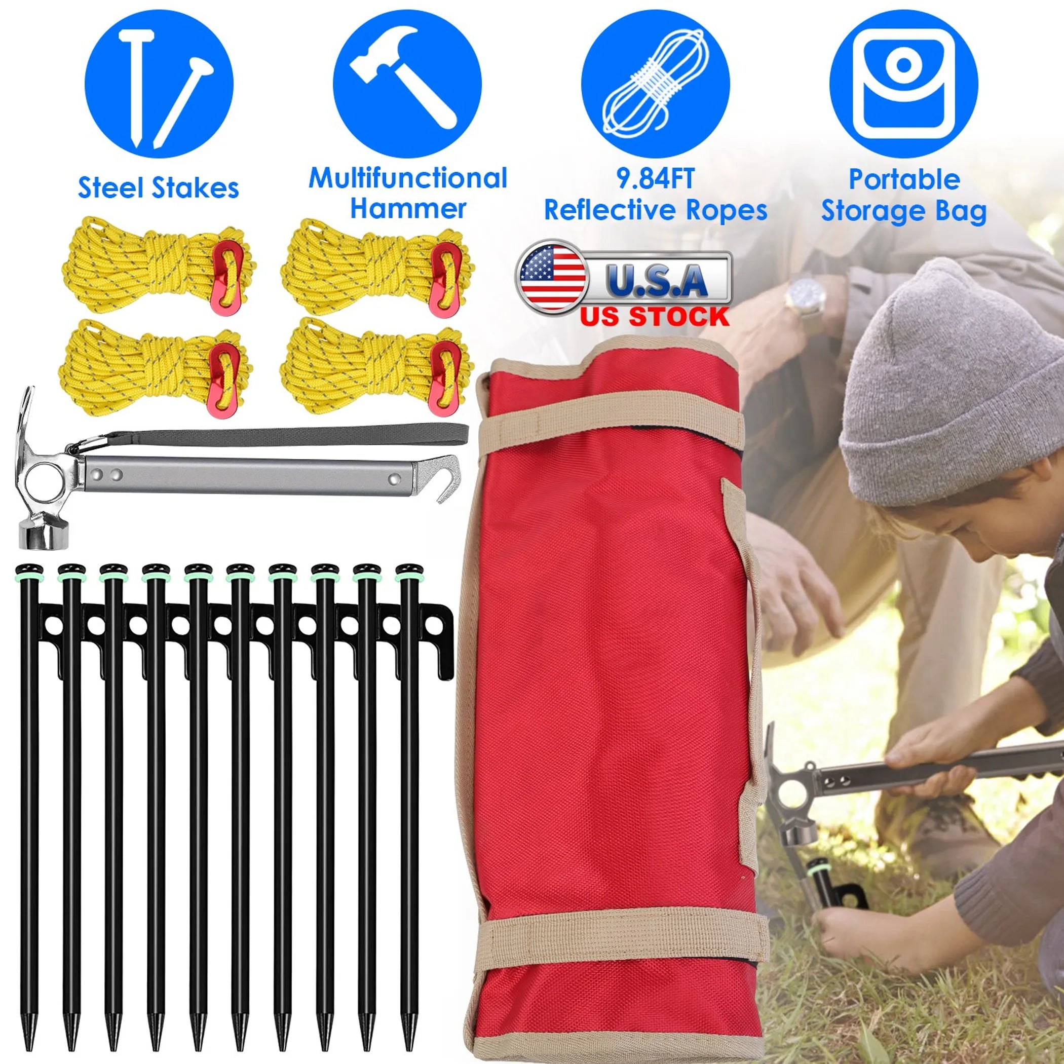 Tent Stakes Camping Hammer Tent