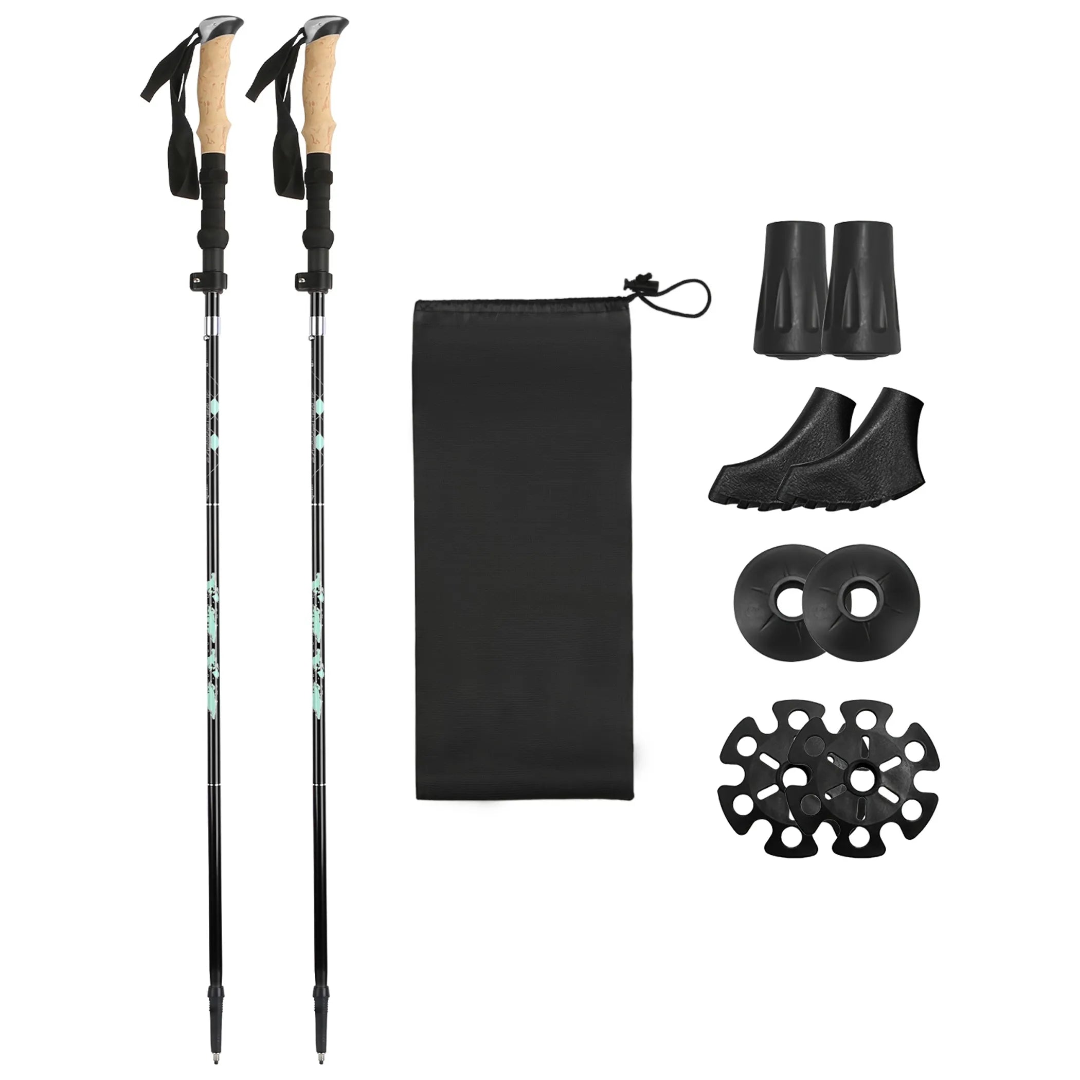 2Pcs Walking Sticks Collapsible Hiking