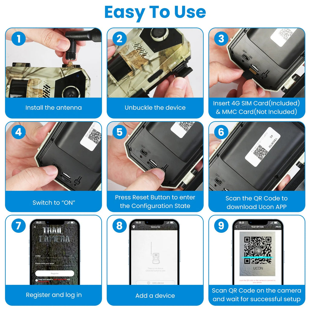 4G 4K 30FPS Solar Trail Camera