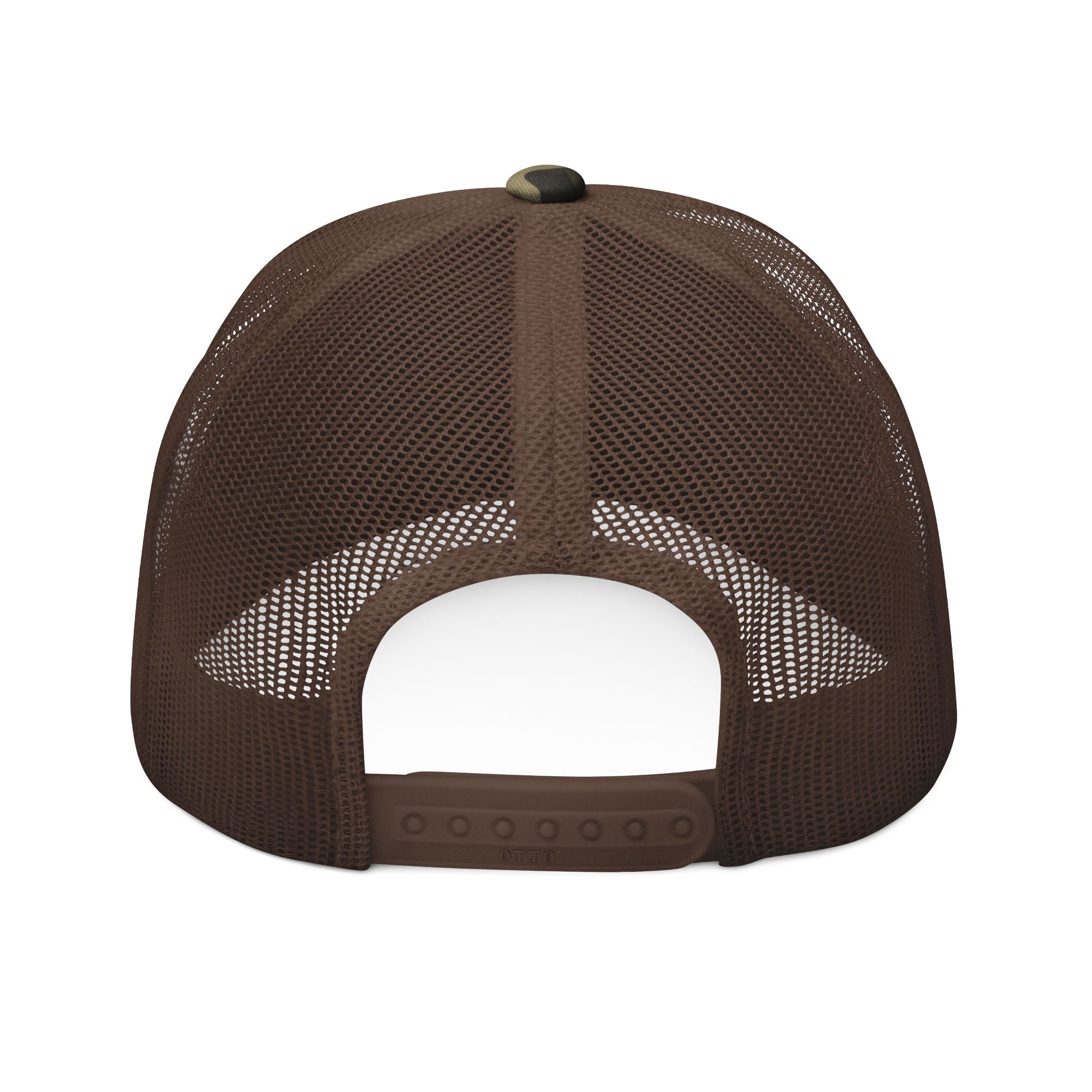 Embroidered Camo Trucker Hat – BUNKER714 Rustic Patch Cap