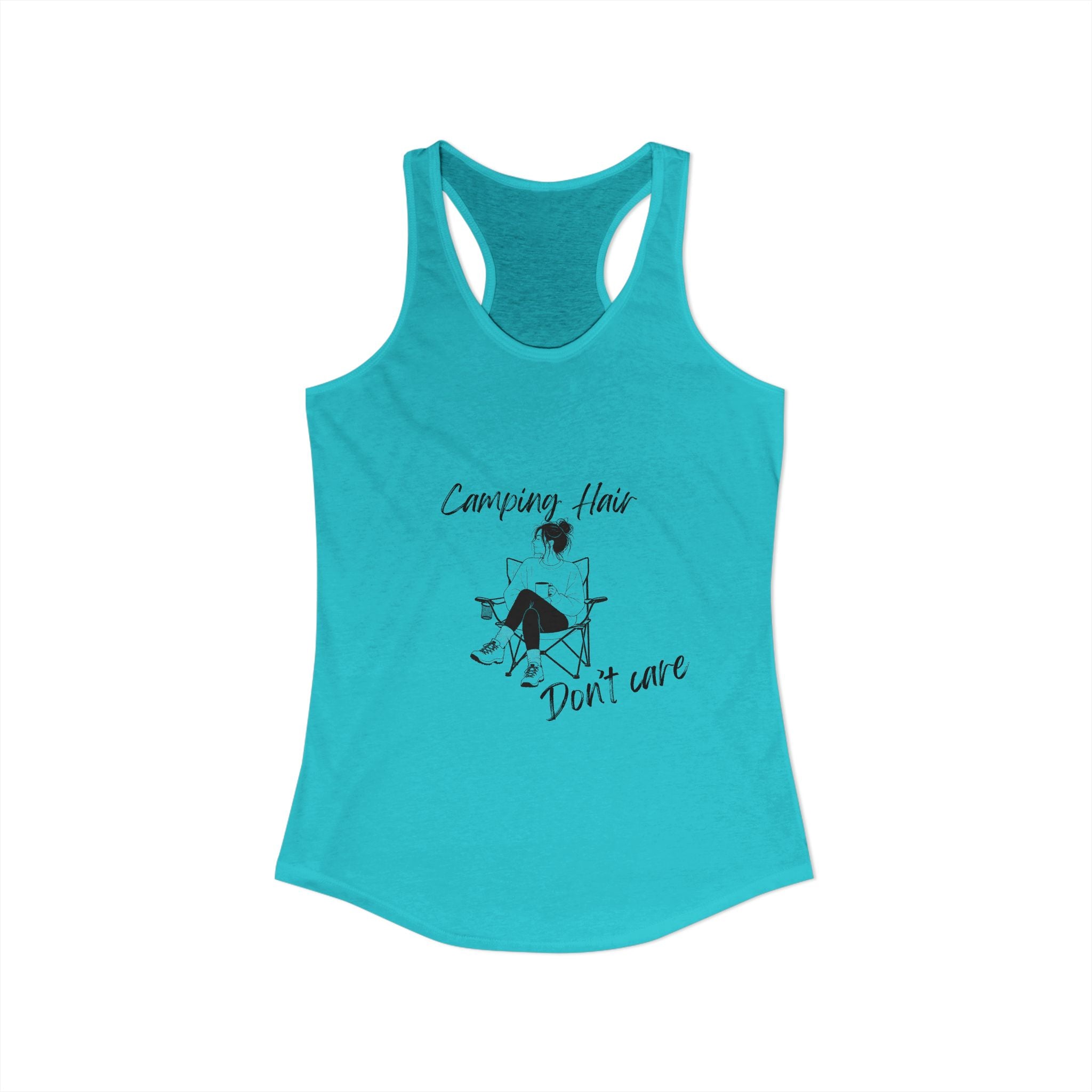 Camping Hair, Don't Care Women's Racerback Tank