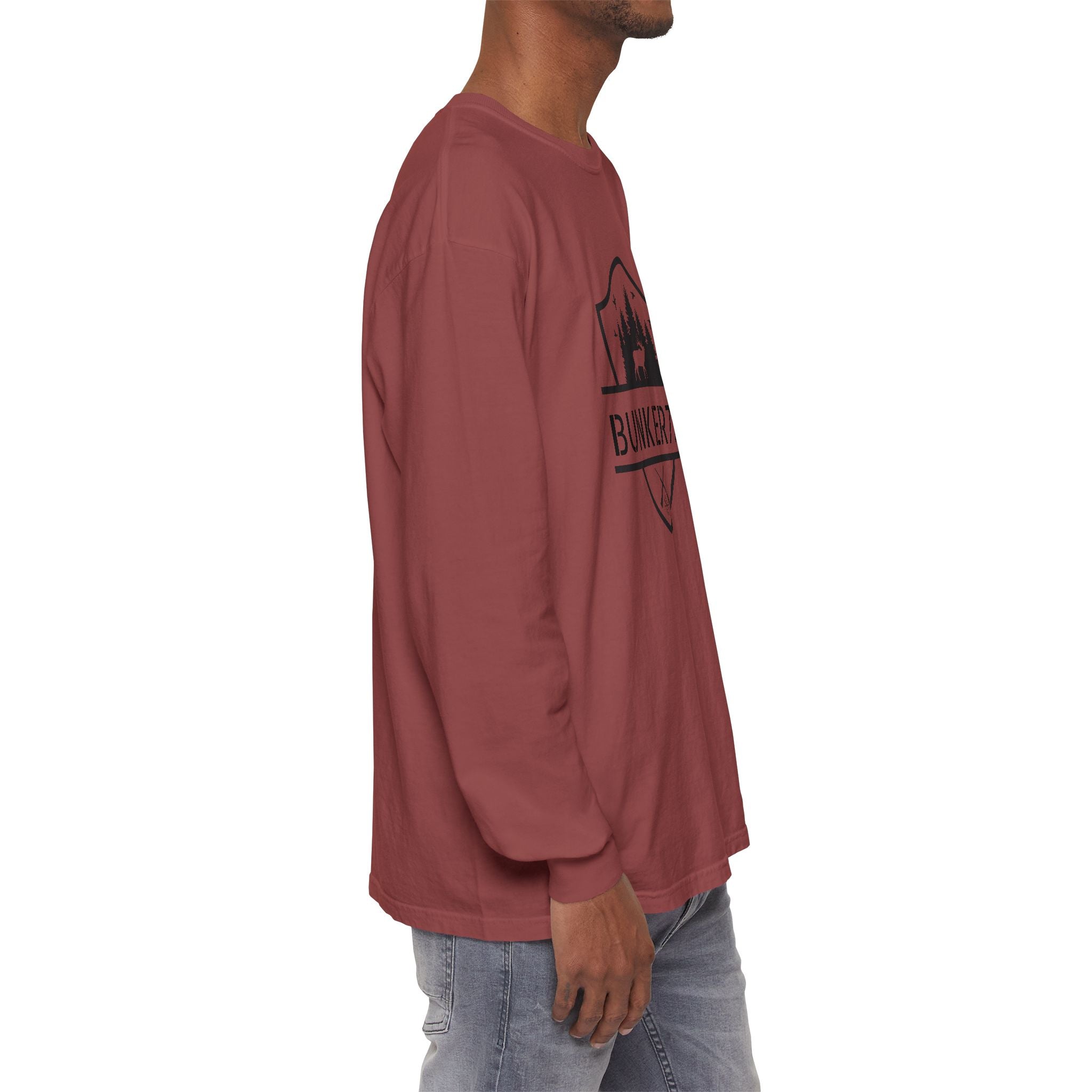 Bunker714 Shield Long-Sleeve Tee — Outdoor Logo Shirt