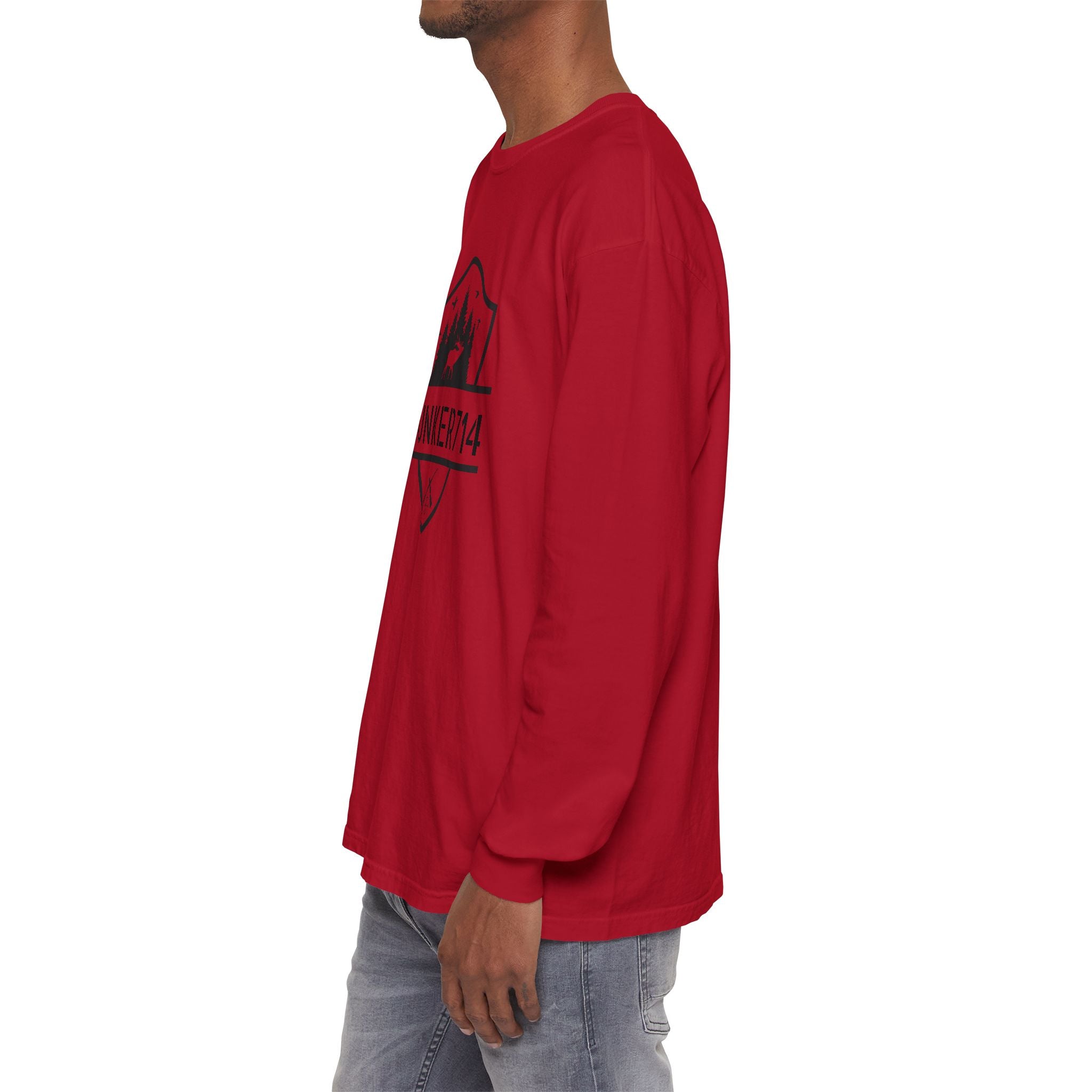 Bunker714 Shield Long-Sleeve Tee — Outdoor Logo Shirt