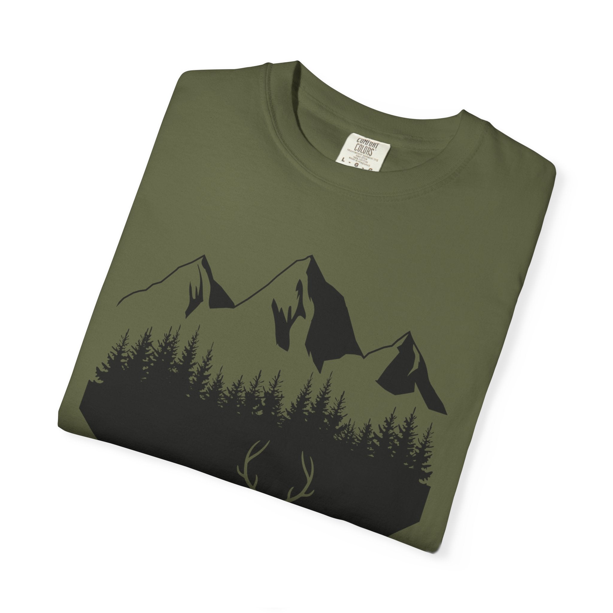 Mountain Forest Deer T-Shirt — Outdoor Nature Graphic Tee