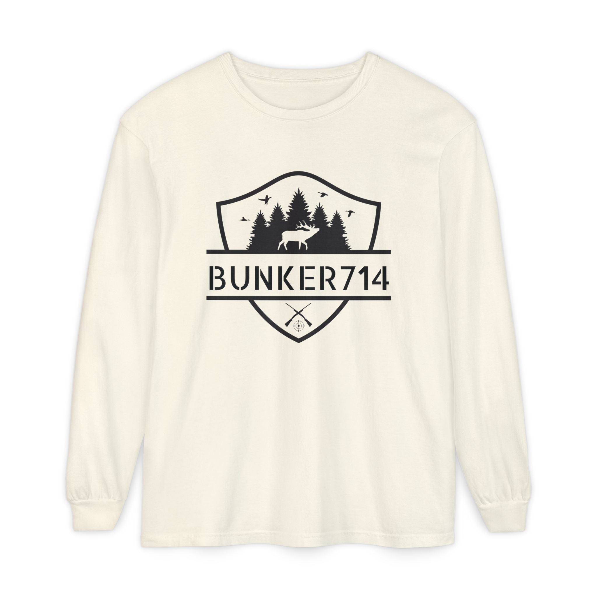 Bunker714 Shield Long-Sleeve Tee — Outdoor Logo Shirt