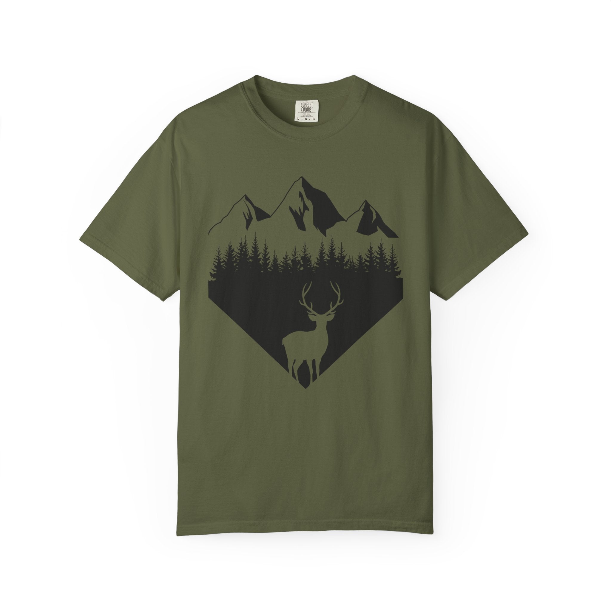 Mountain Forest Deer T-Shirt — Outdoor Nature Graphic Tee