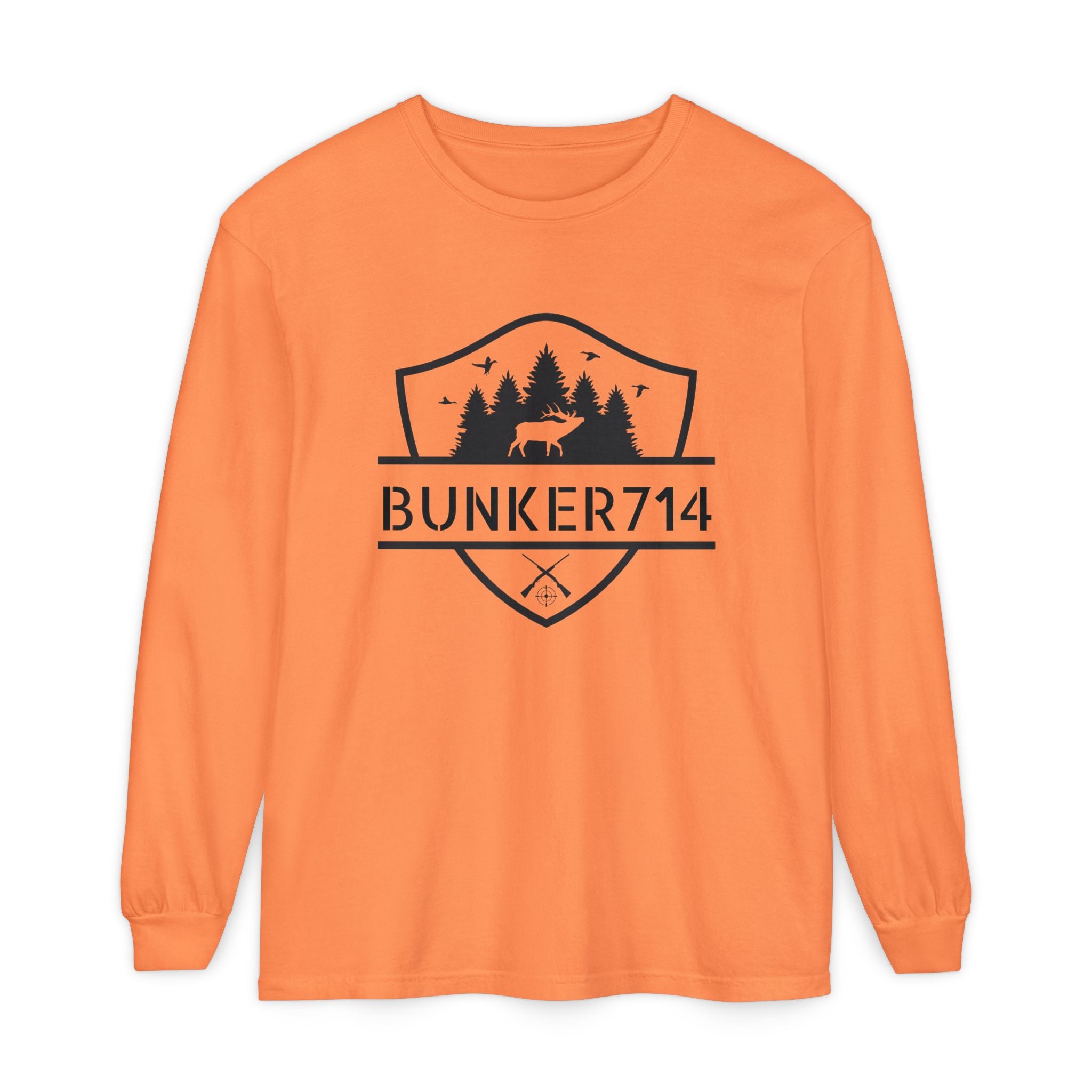 Bunker714 Shield Long-Sleeve Tee — Outdoor Logo Shirt
