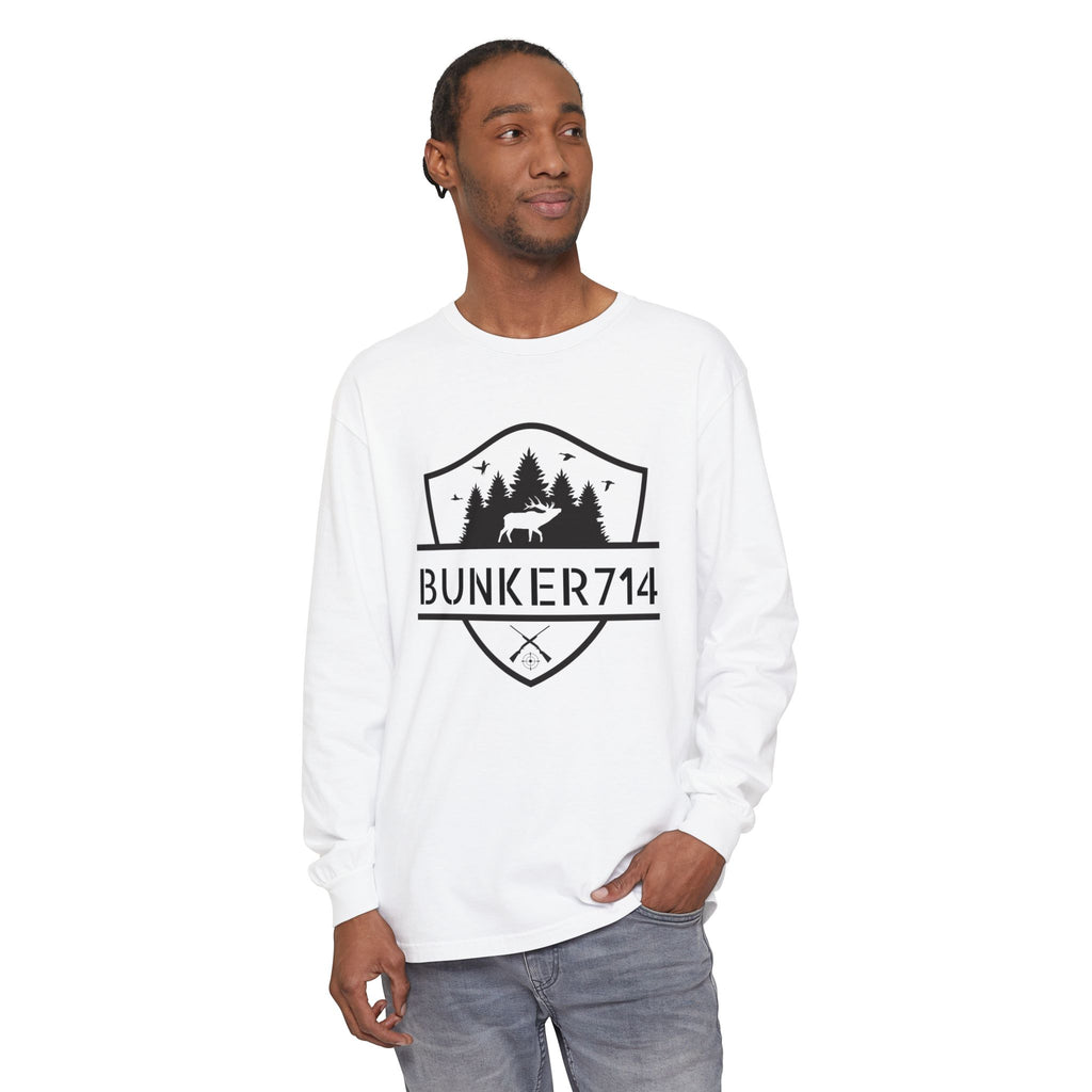 Bunker714 Shield Long-Sleeve Tee — Outdoor Logo Shirt