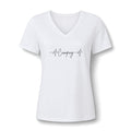 Camping Heartbeat Jogging V-Neck Tee — "Jogging" Fitness Shirt for Women